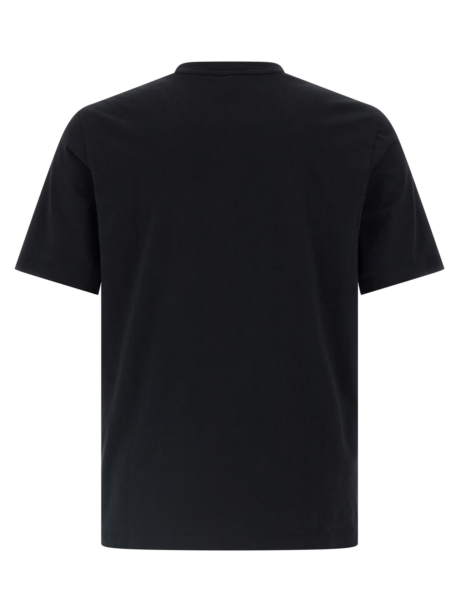 Maison Kitsuné Black Regular T-shirt With Logo Patch In Black