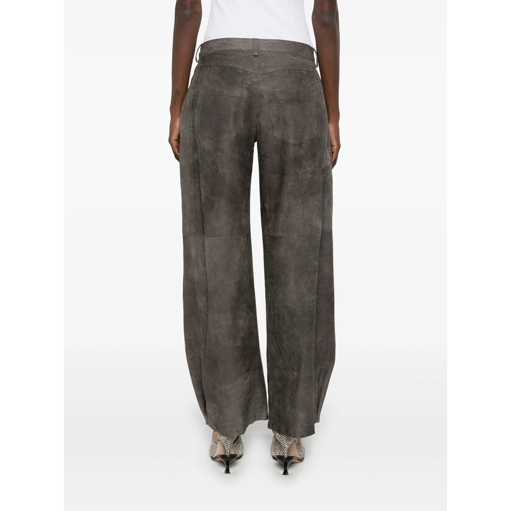 Salvatore Santoro Leather Pant In Brown