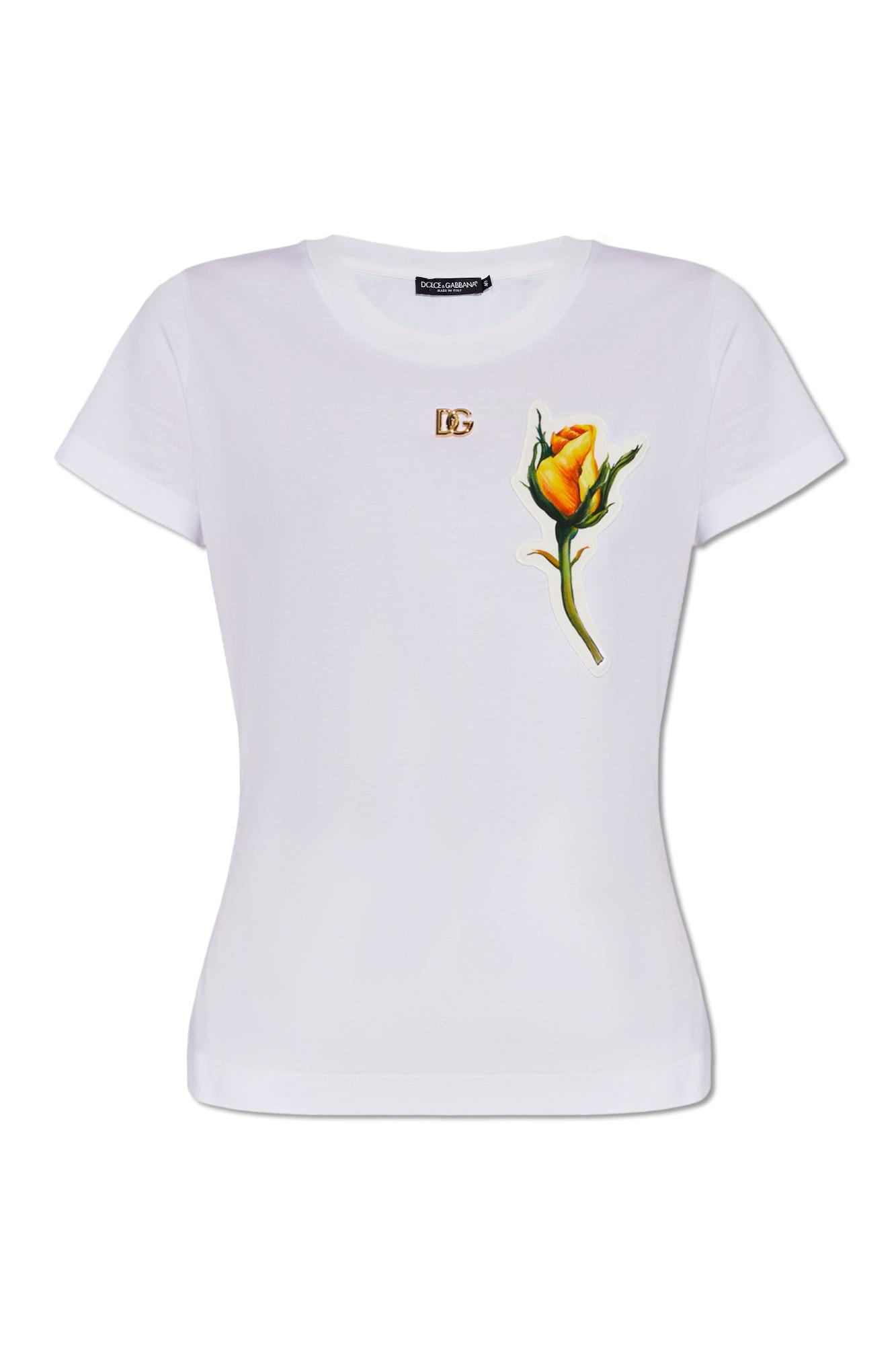 Dolce & Gabbana T-shirt With Logo-shaped Application In White