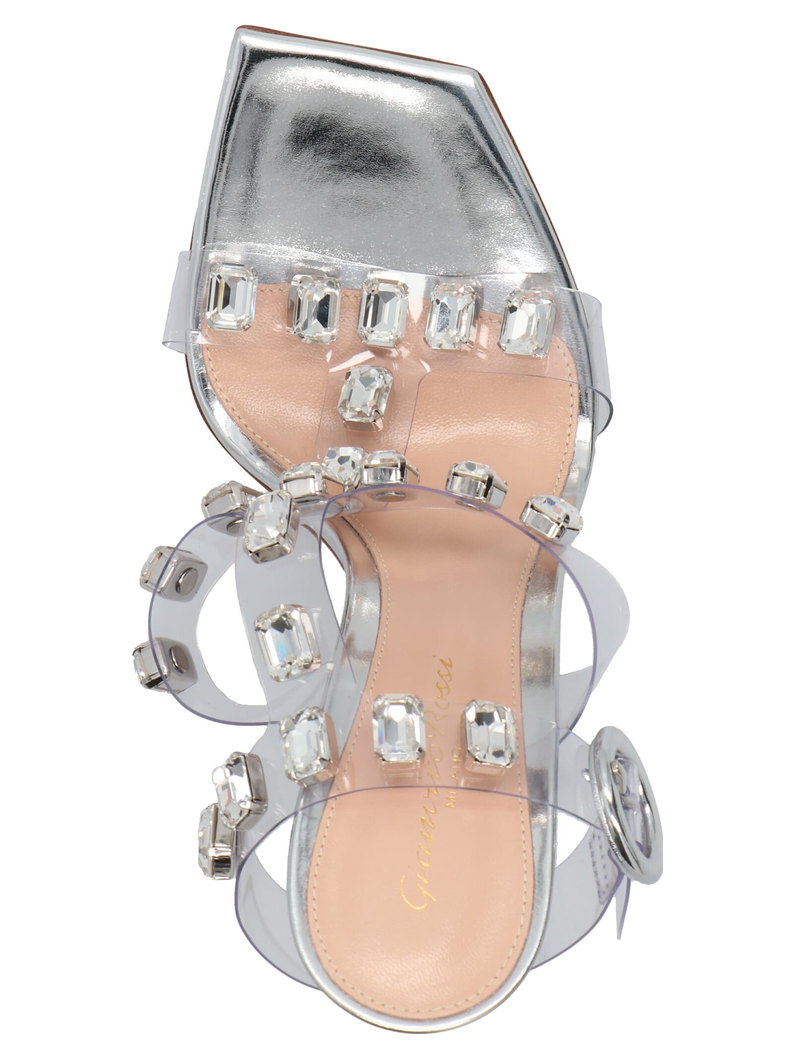 Shop Gianvito Rossi Glass Sandals In Silver