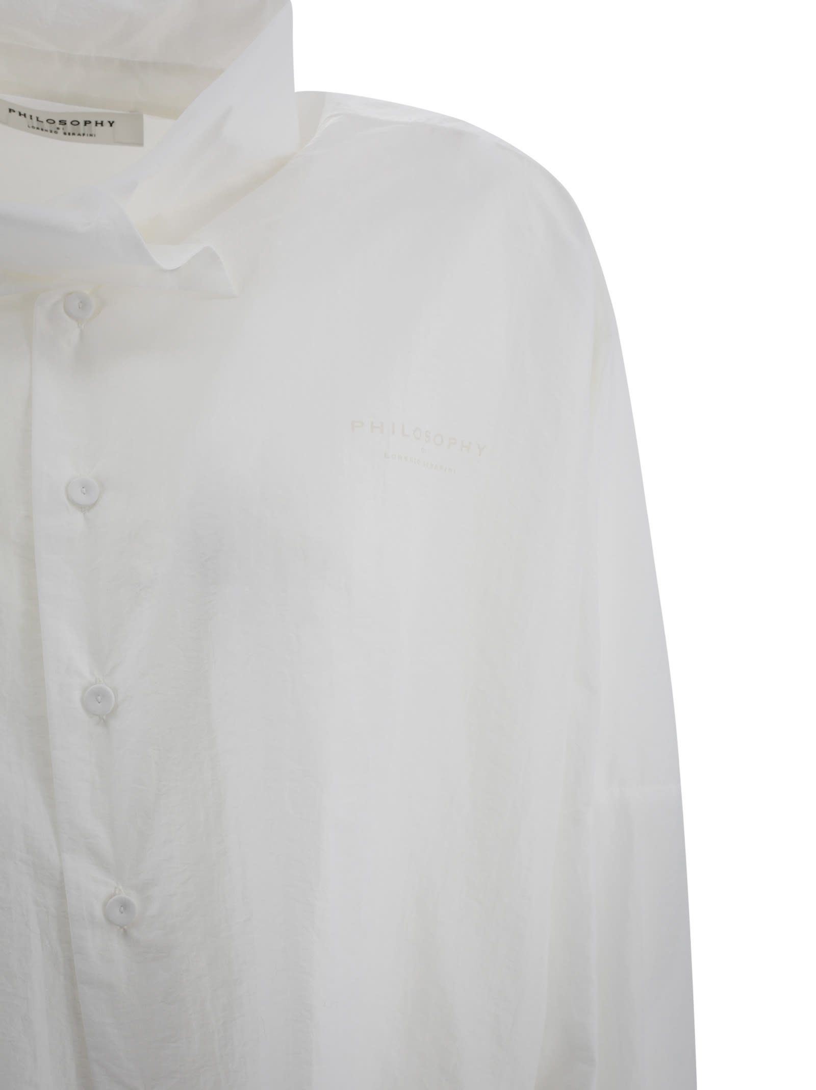 Shop Philosophy Di Lorenzo Serafini Camicia Crop Button-down In White