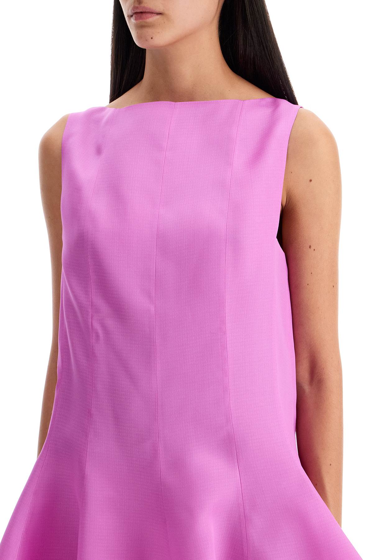 Shop Khaite Silk Gazar Mini Dress Mags In Pink