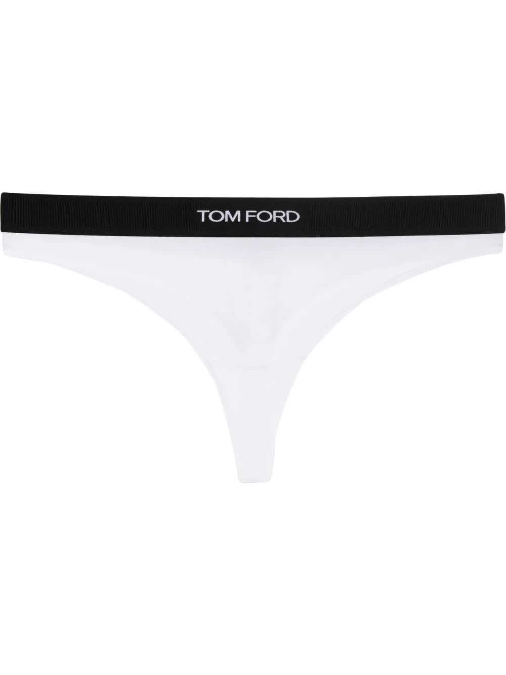 Shop Tom Ford Modal Signature Thong In White