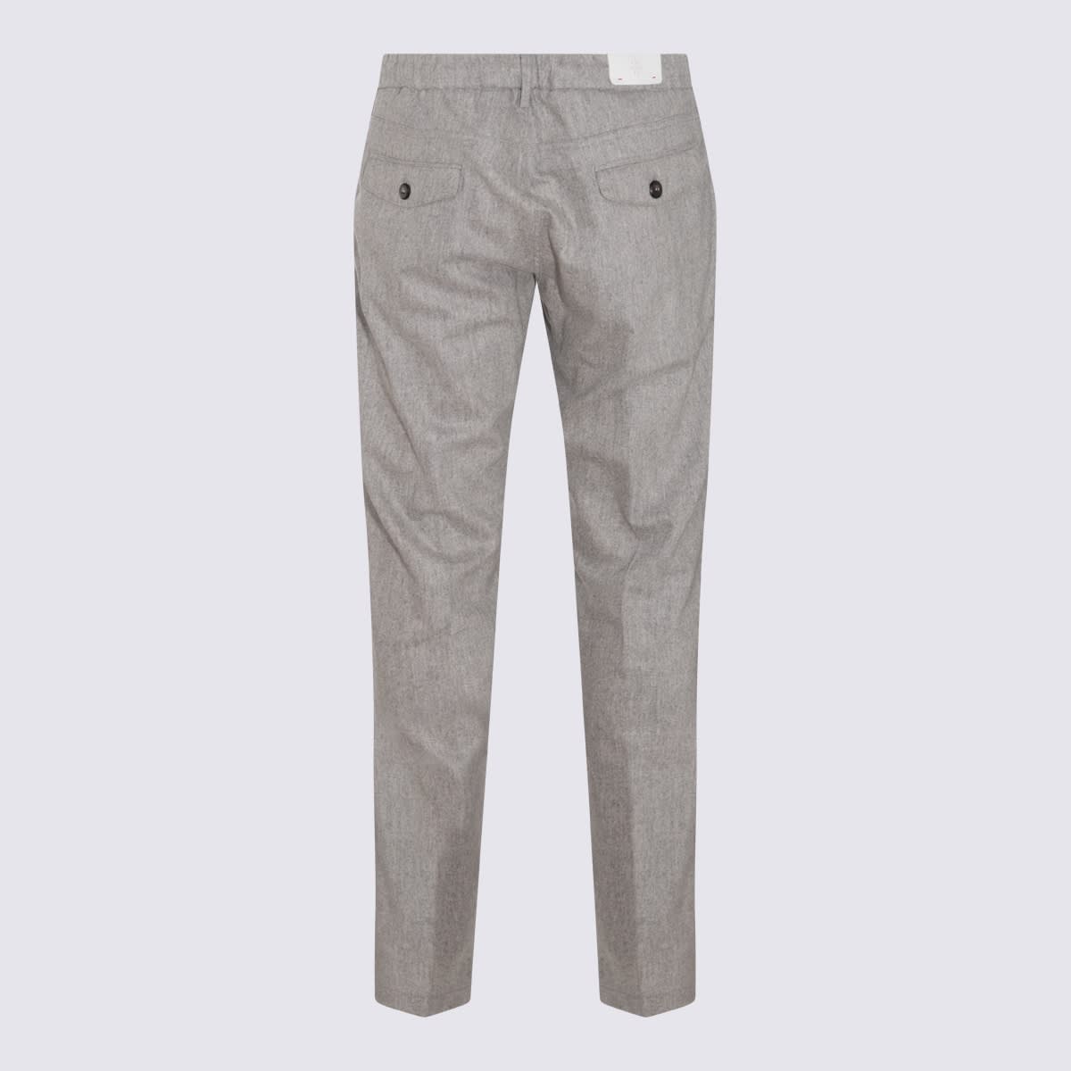 Shop Eleventy Grey Wool Blend Trousers