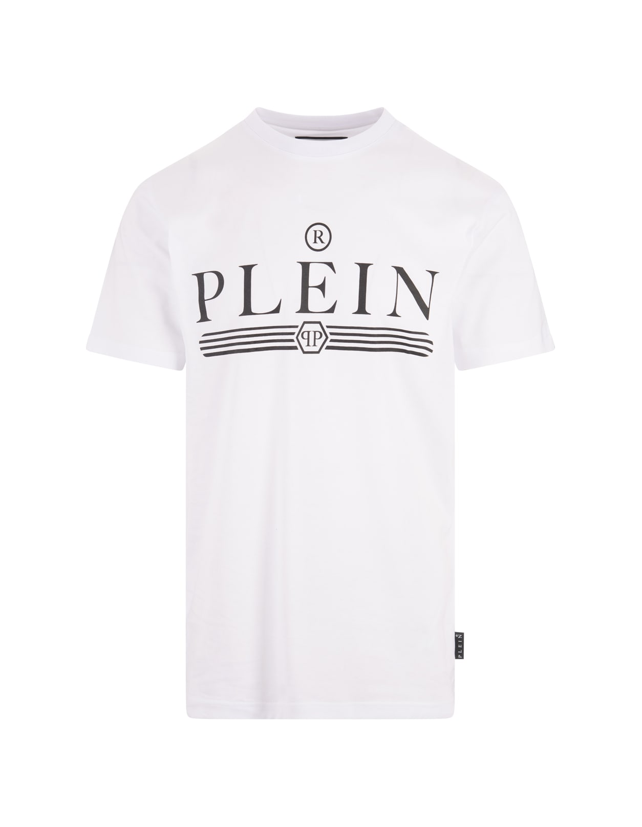 Shop Philipp Plein T-shirt Round Neck Ss Tattoo In White