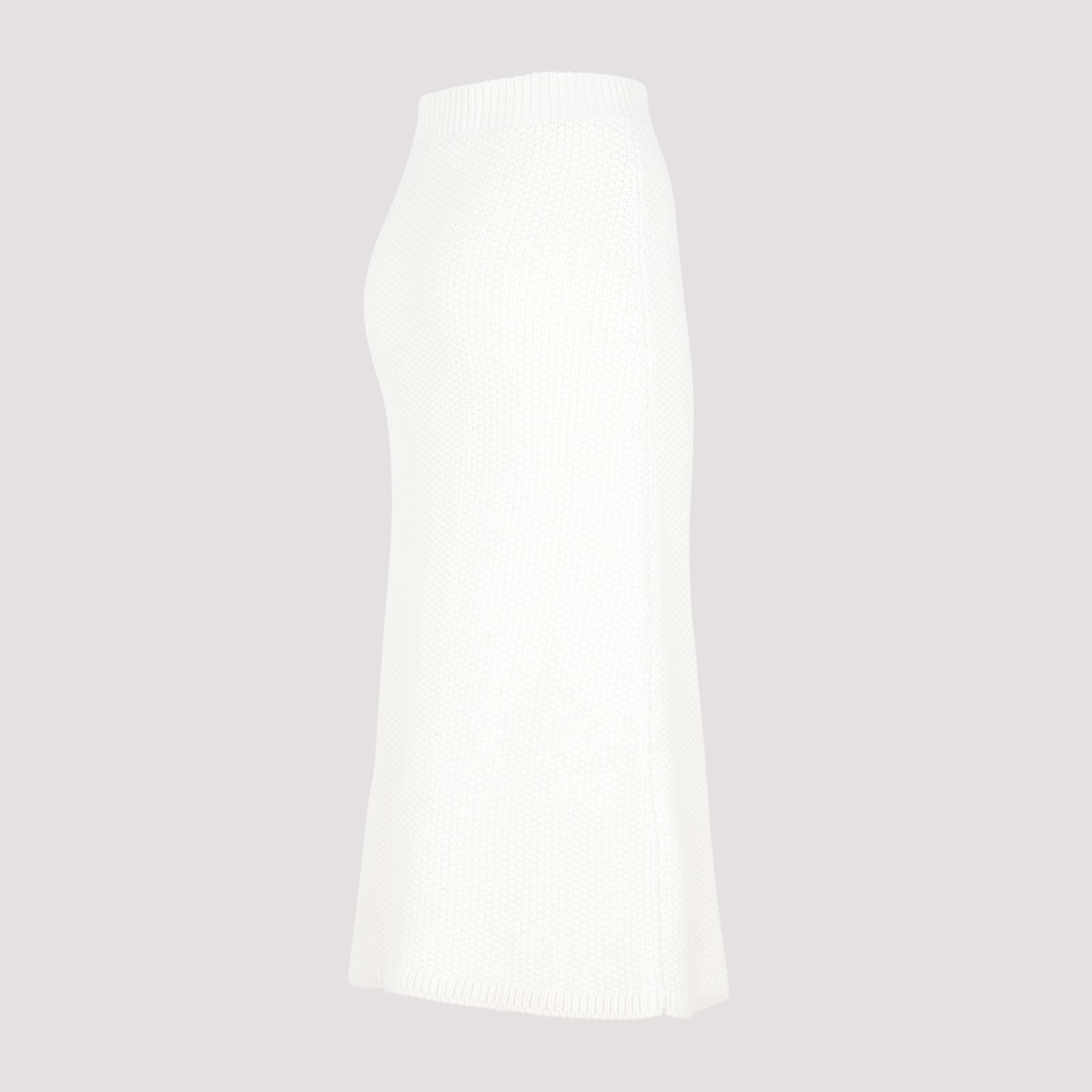 Shop Chloé Crochet Midi Skirt In White Powder