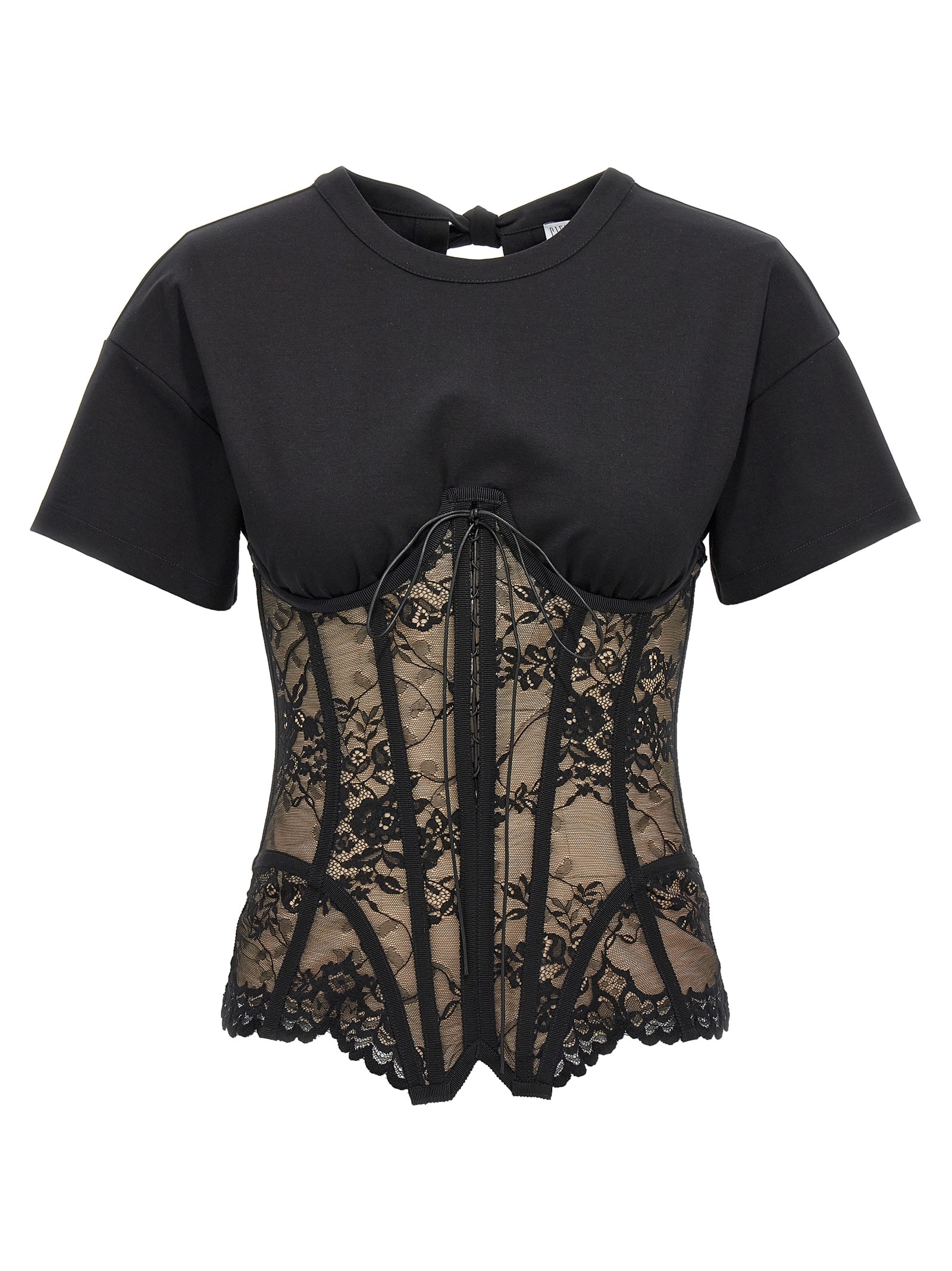 GIUSEPPE DI MORABITO LACE BODICE INSERT TOP 