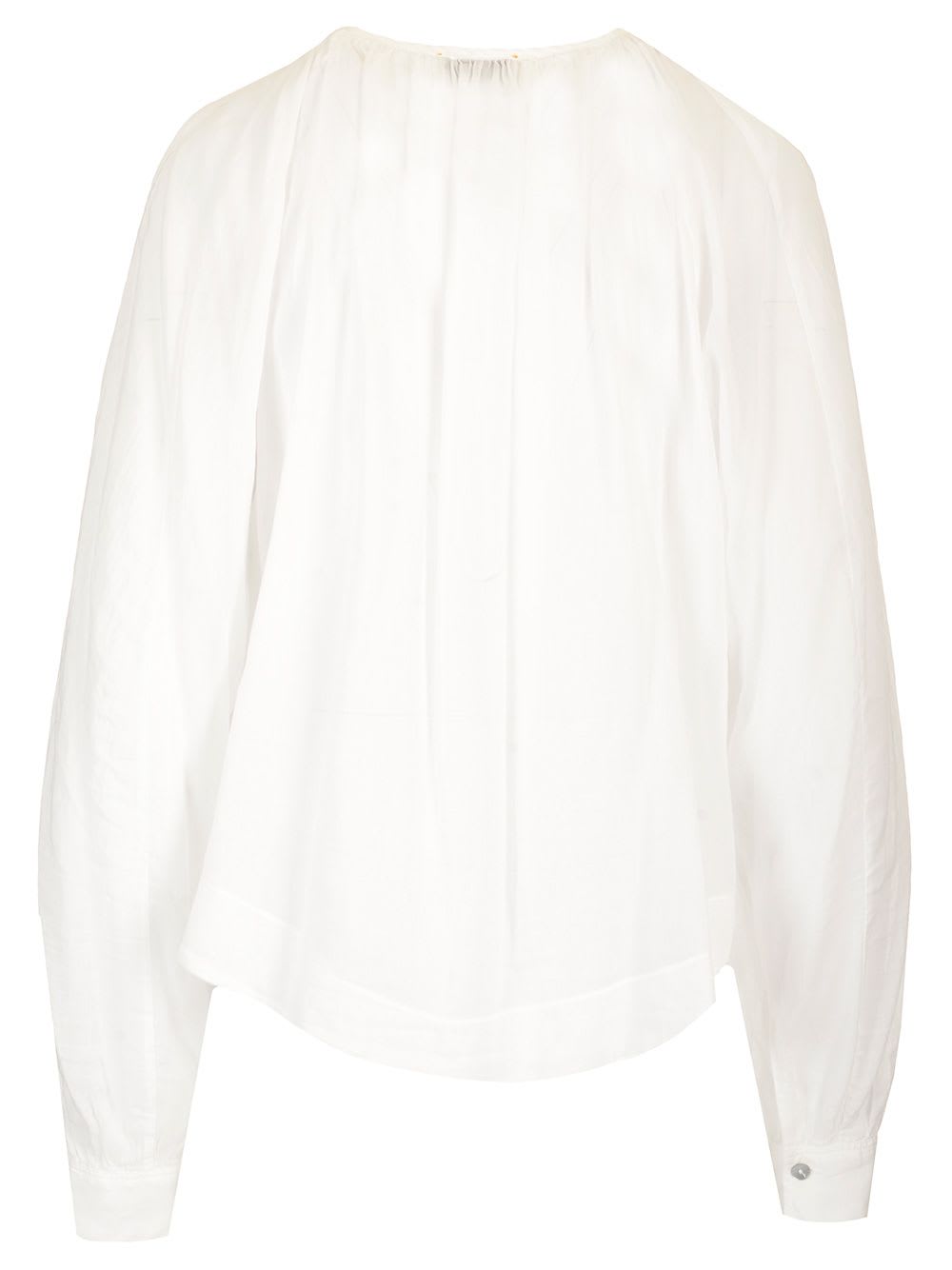 Forte Forte Bohemian Cotton And Silk Shirt In White