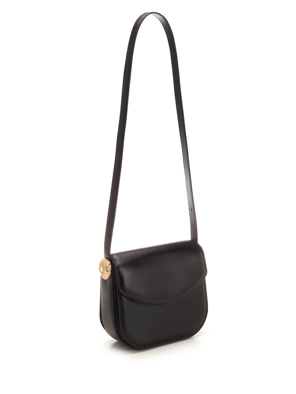 Shop Jil Sander Medium Coin Shoulder Bag In Black