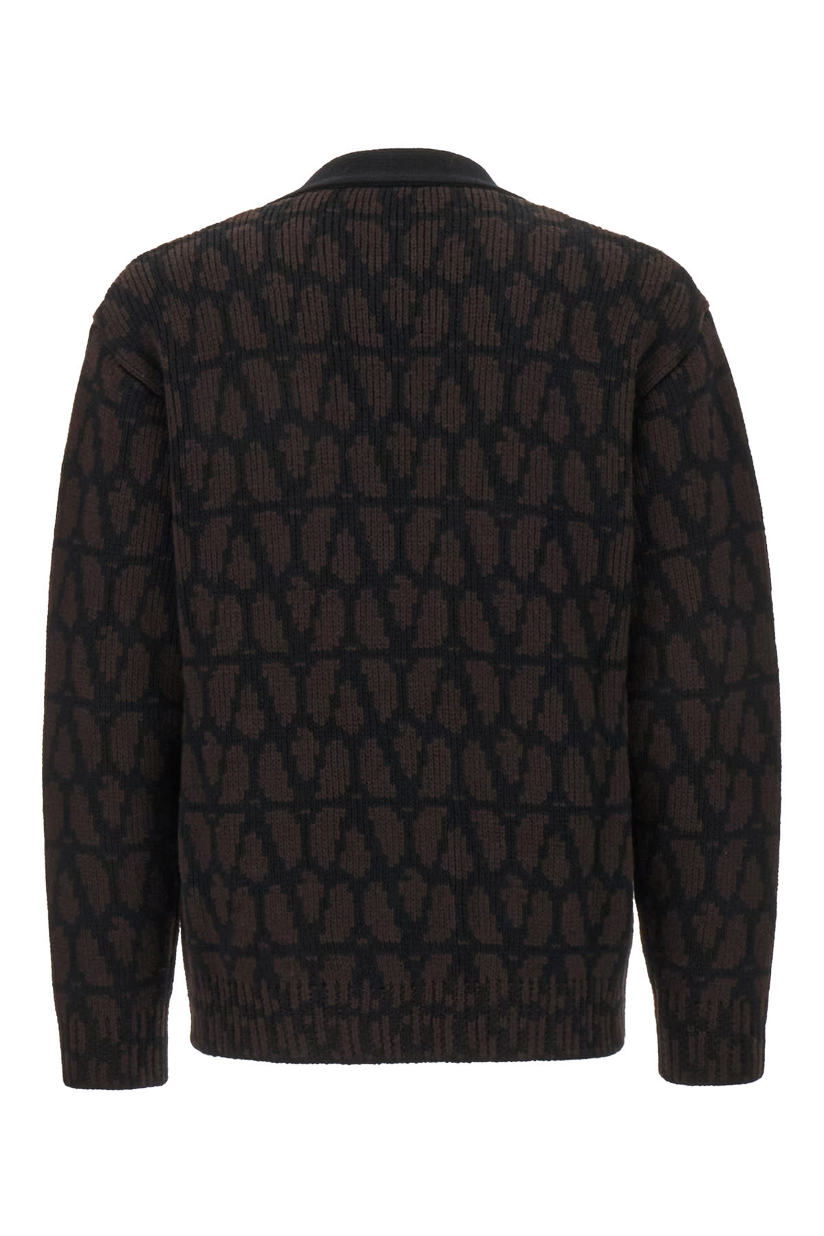 Shop Valentino Embroidered Wool Cardigan In Myw