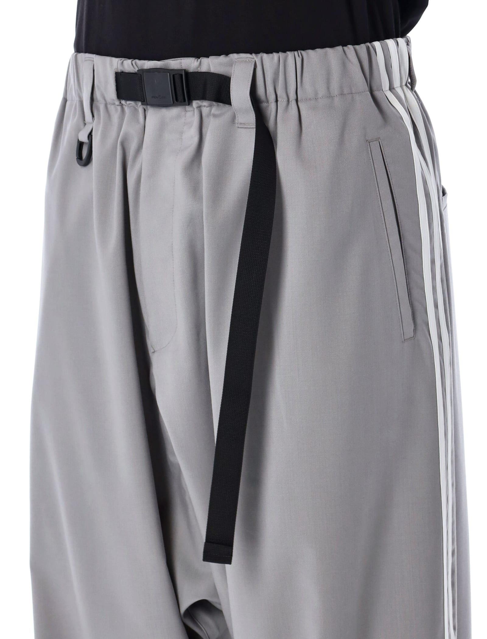 Shop Y-3 Wool Track Pants In Grey