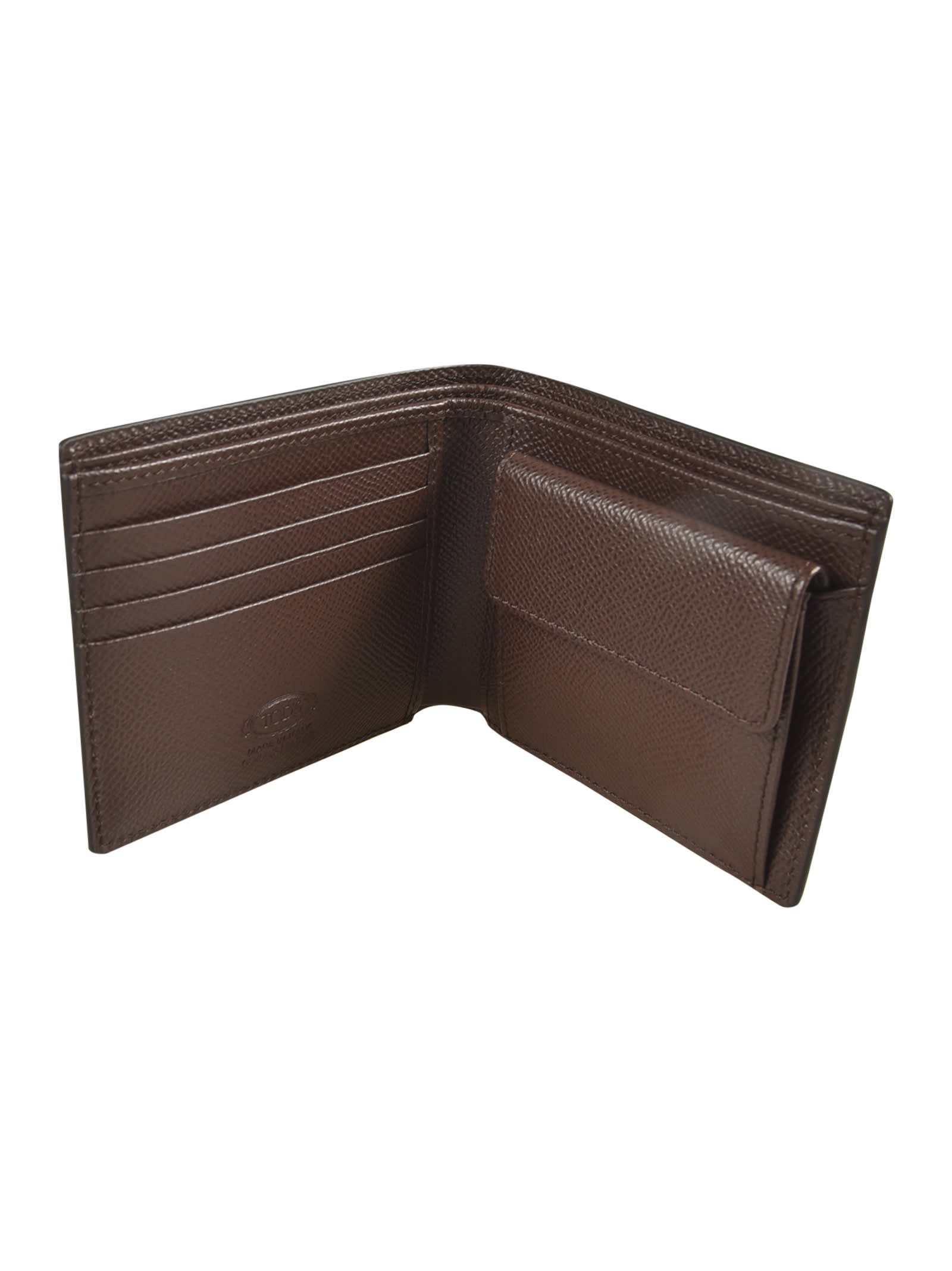 Tod's T Plaque Billfold Wallet In Brown