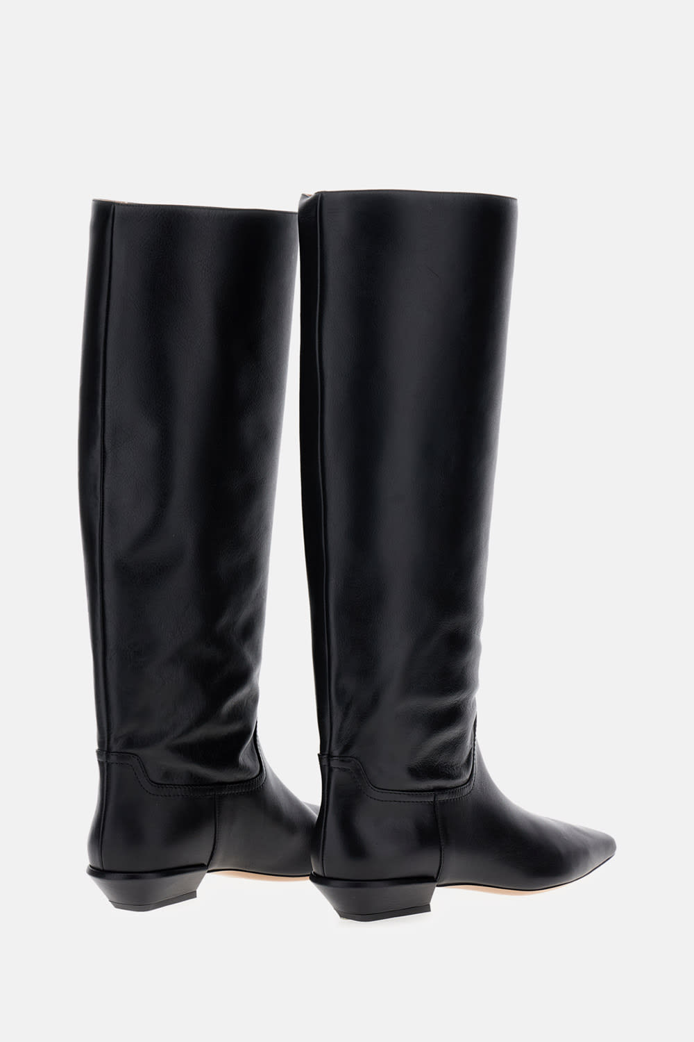 Paris Texas Leather Bettina Boots With Squared Toe In Black