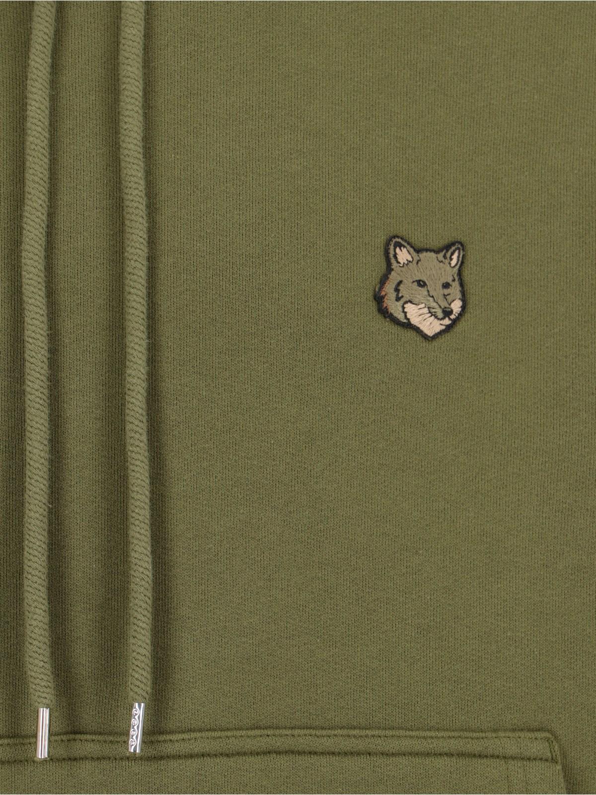 Shop Maison Kitsuné Bold Fox Head Hoodie In Green