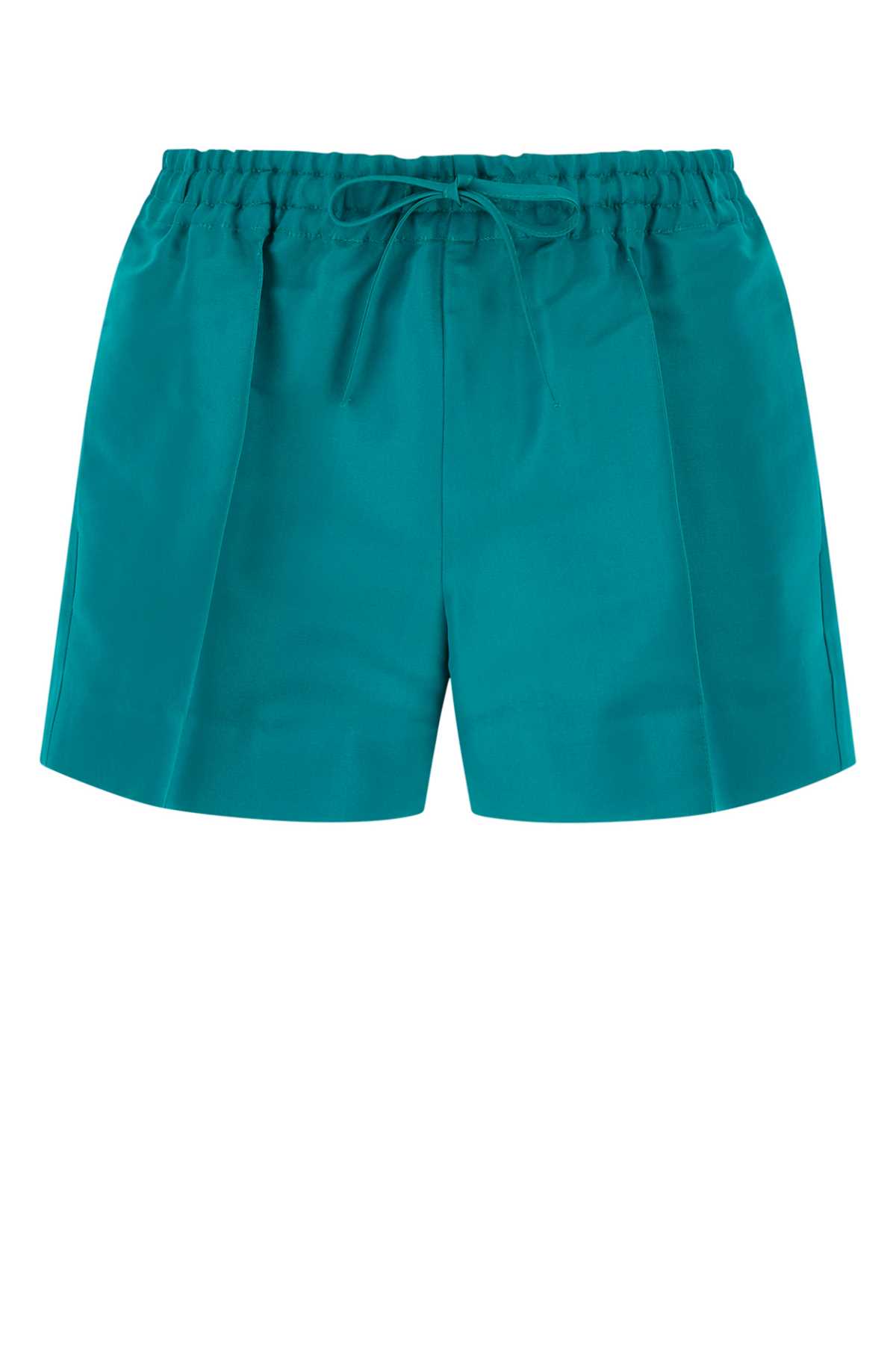 Teal Green Faille Shorts