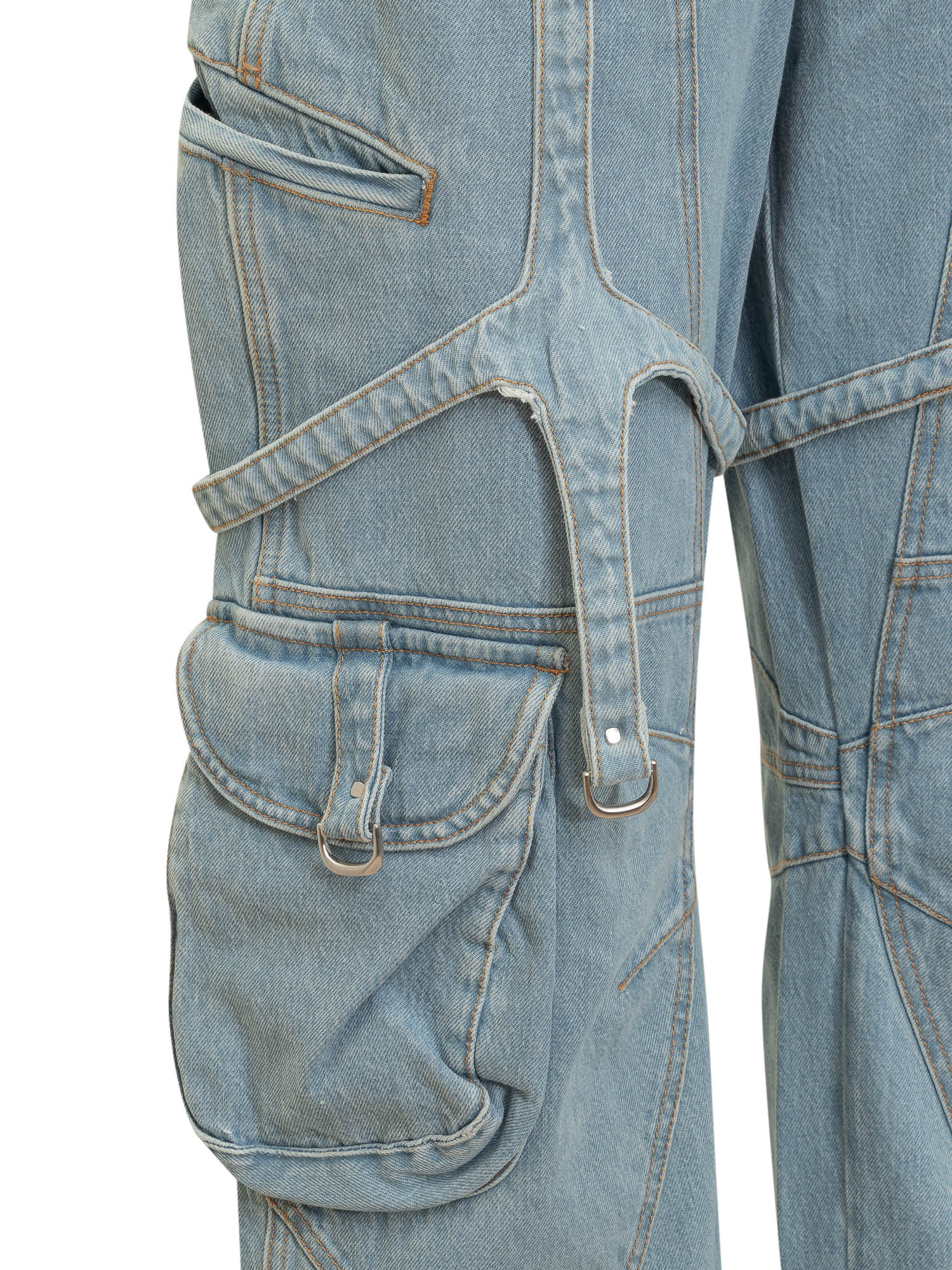 Shop Off-white Bleach Cargo Jeans In Light Blue