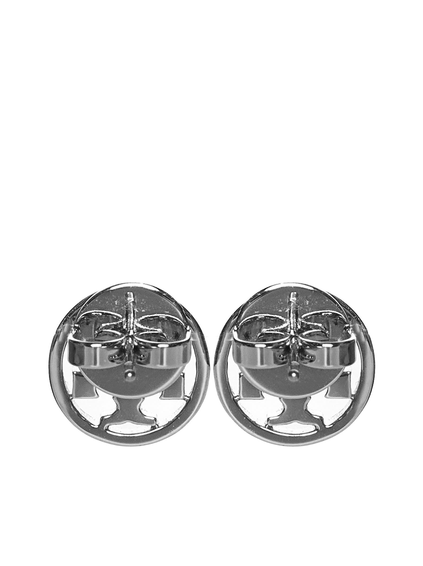 Tory Burch Miller Stud Earrings In Tory Silver