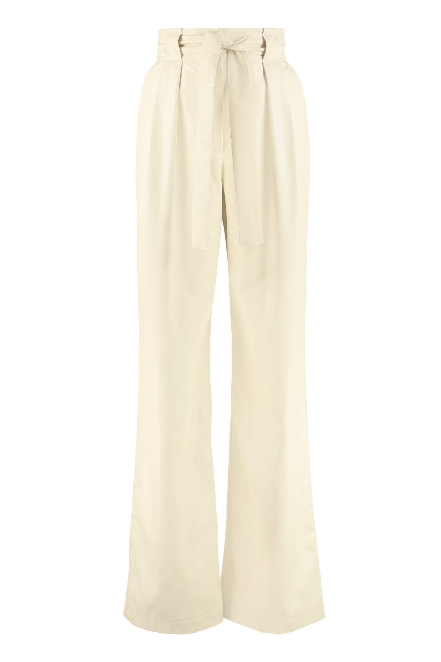 MSGM FAUX LEATHER WIDE LEG TROUSERS,MDP22 02