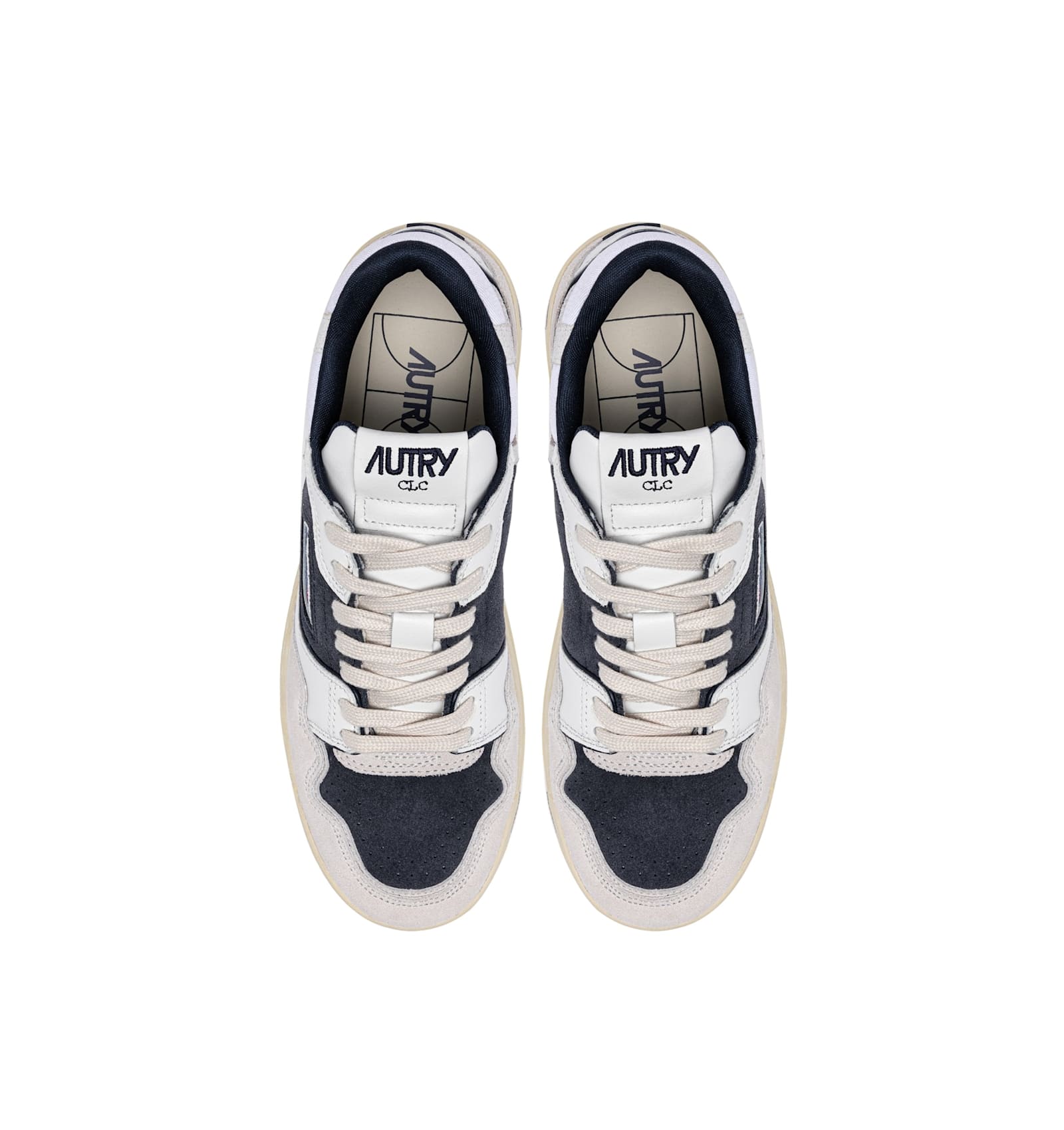 Autry Clc Low2clea Sue Wht Space Sneakers In Yellow