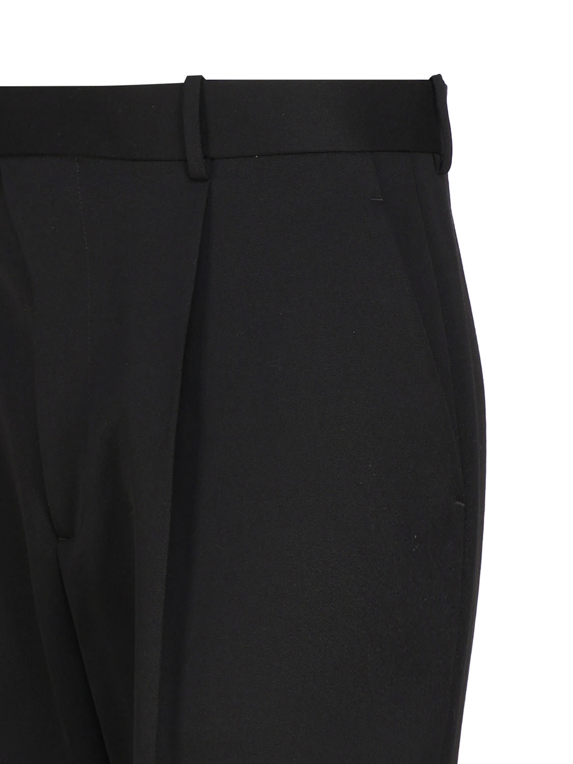 Shop Bottega Veneta Wool Tailored Trousers In Black
