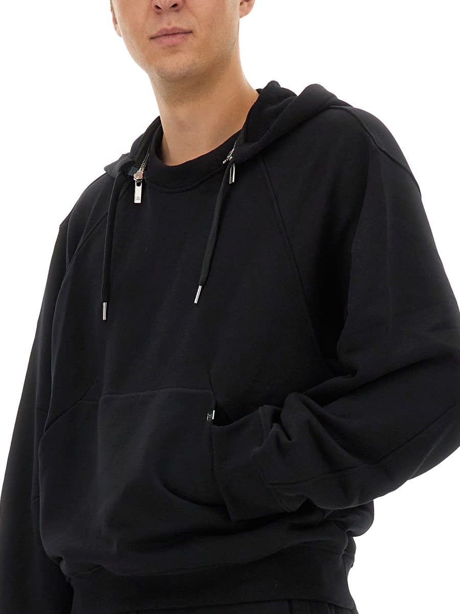 Helmut Lang Hoodie With Drawstring Hood And Kangaroo Pocket In Black