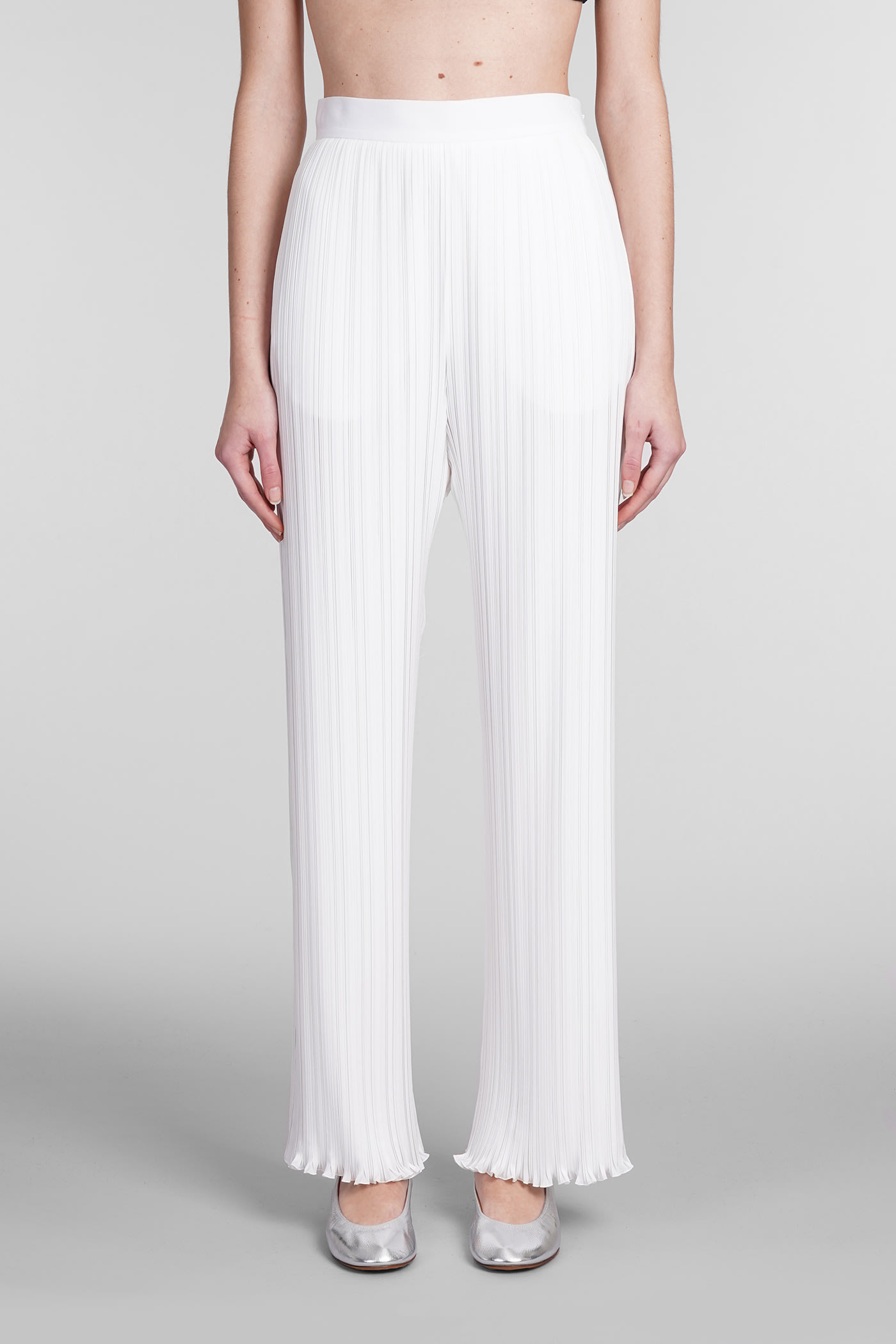Lanvin Trousers In White Polyester