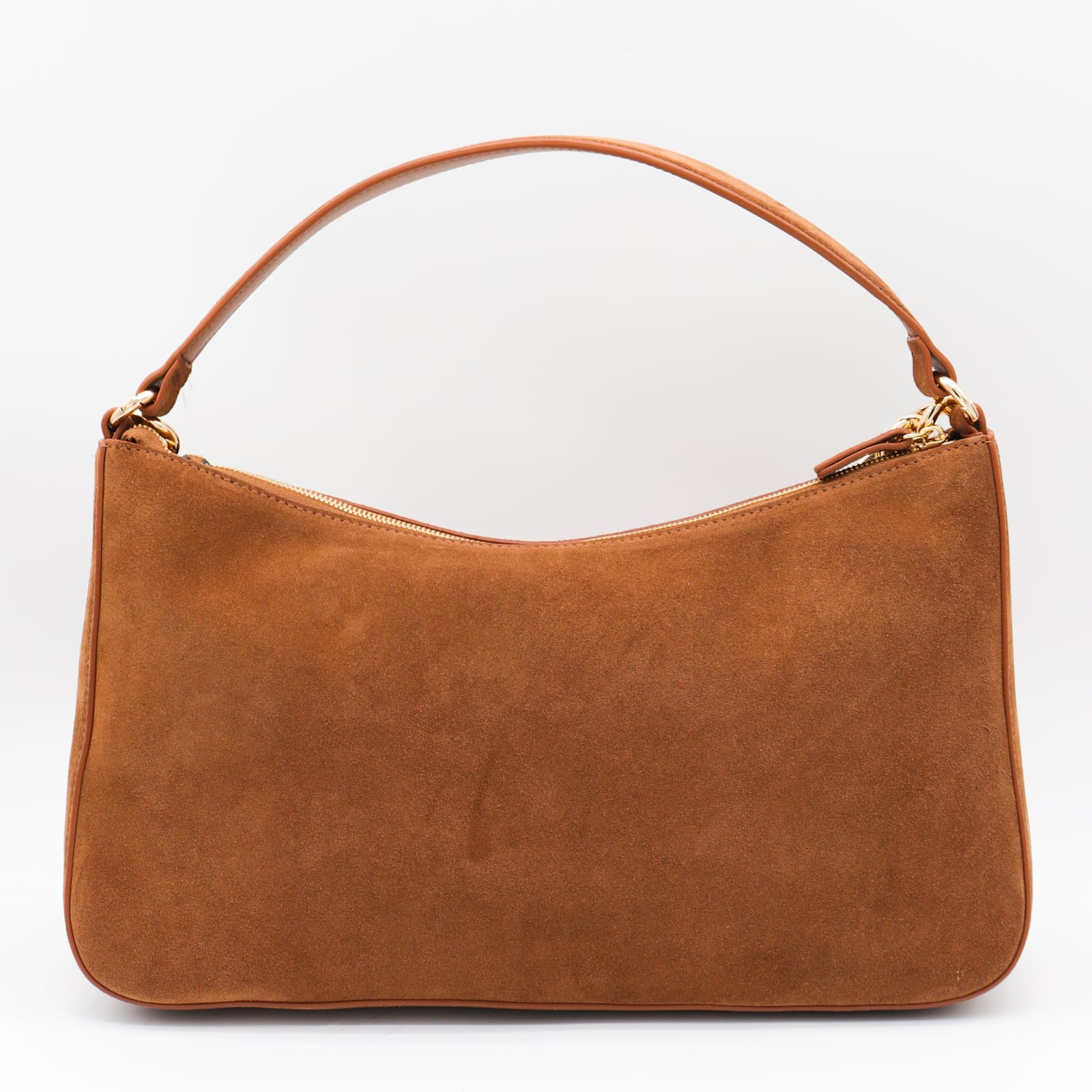 Twinset Rectangular Suede Chain Strap Single Handle In Brown