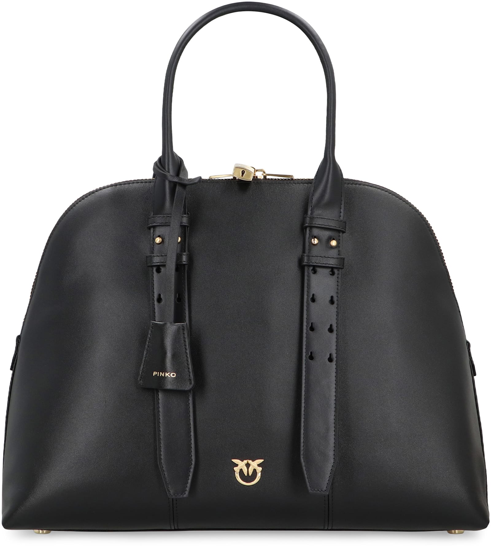 Pinko Bowling Bag Escape Maxi In Leather In Black