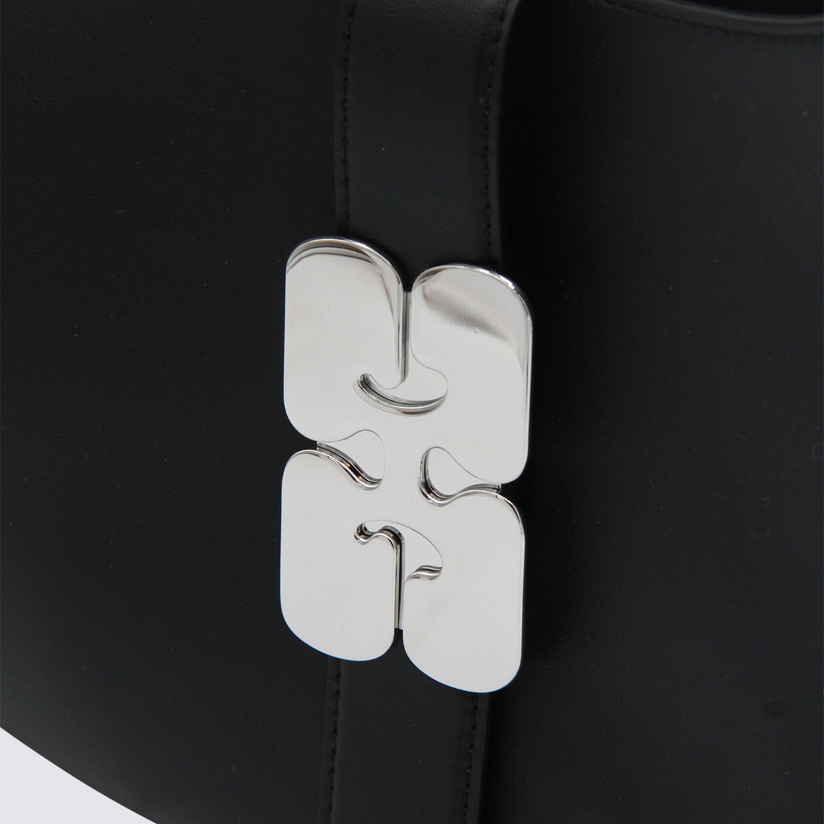 Ganni Black Shoulder Bag In Black