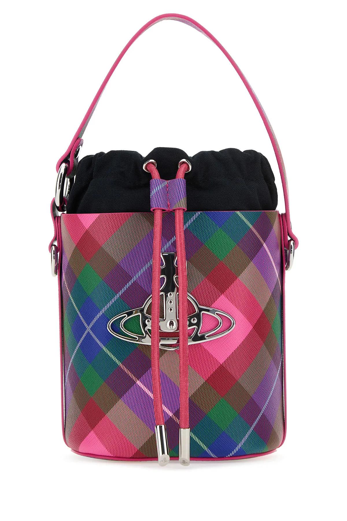 Vivienne Westwood Candy Tartan Daisy Drawstring Coated-canvas Bucket Bag
