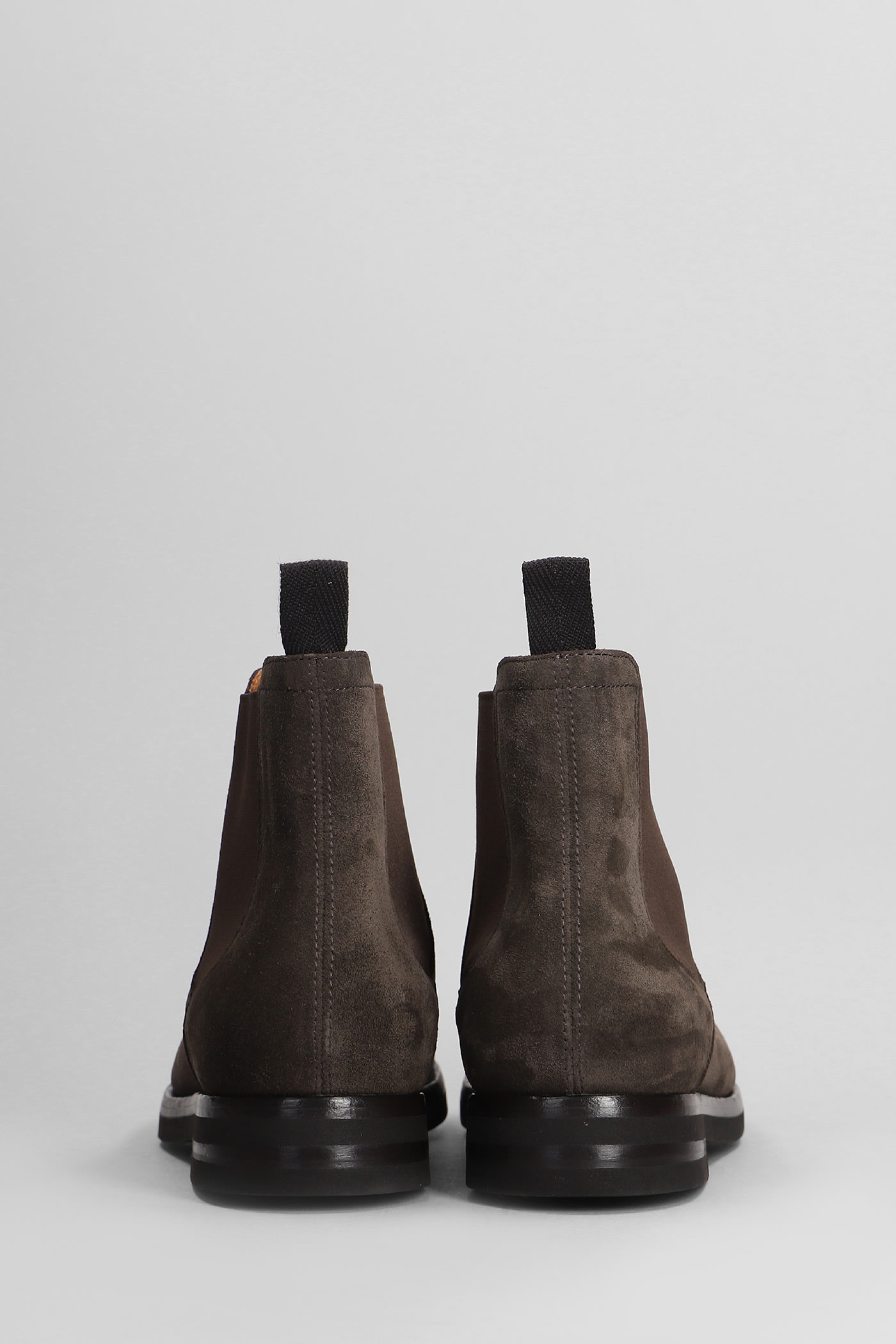 Shop Green George Combat Boots In Brown Suede