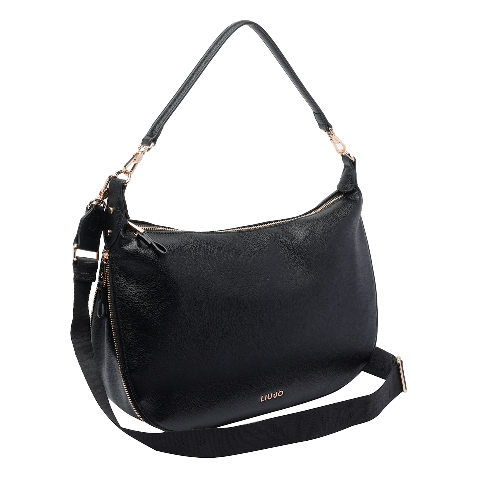 Liu •jo Logo Hobo Bag In Black