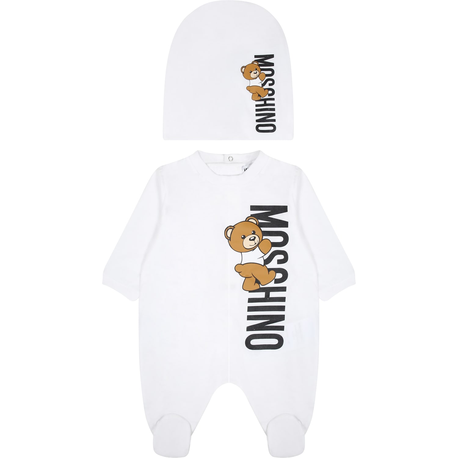Moschino White Set For Baby Boy With Teddy Bear