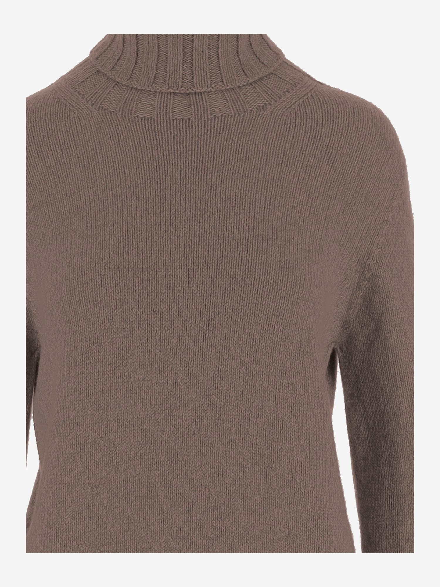 Oliver Lattughi Turtleneck Ribbed Sweater In Brown