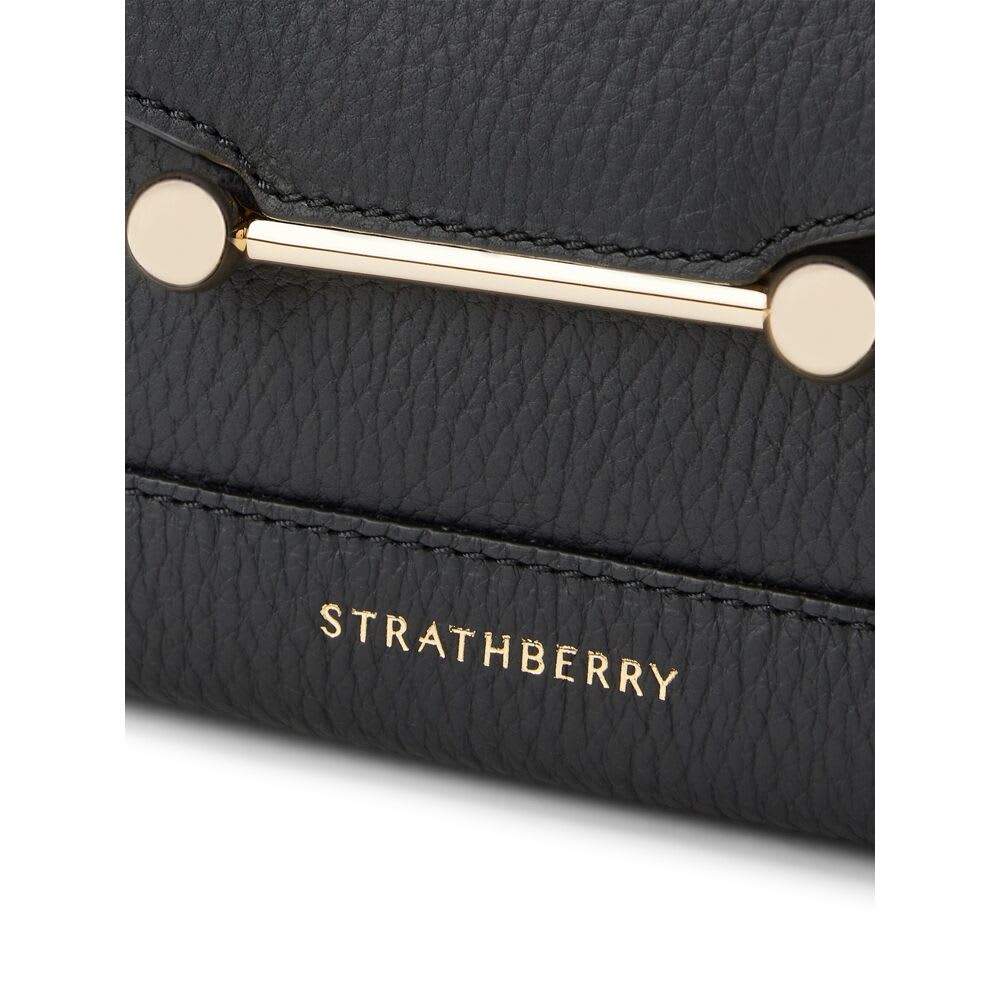 Strathberry Mosaic Nano Leather Top-handle Bag In Black