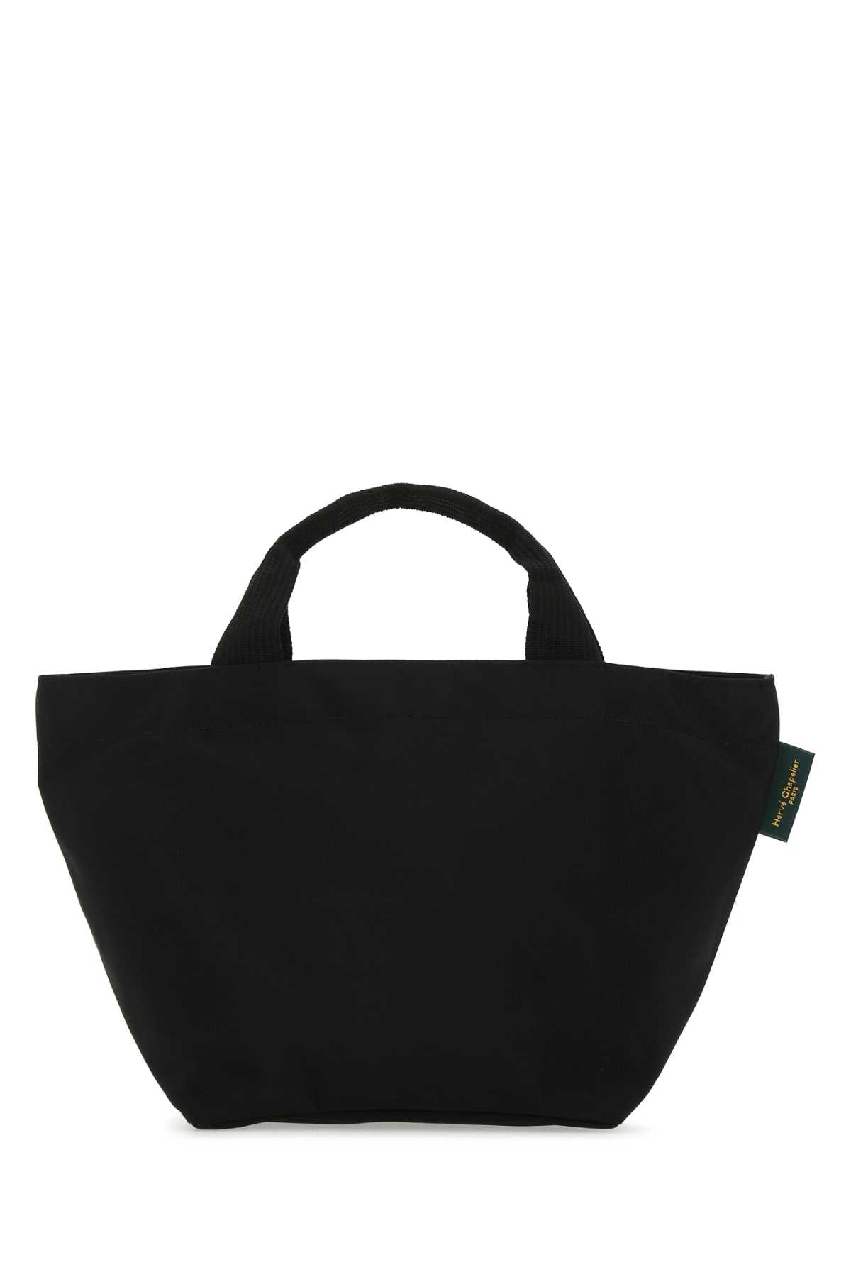 Shop Herve Chapelier Black Canvas Handbag In Noir-noir