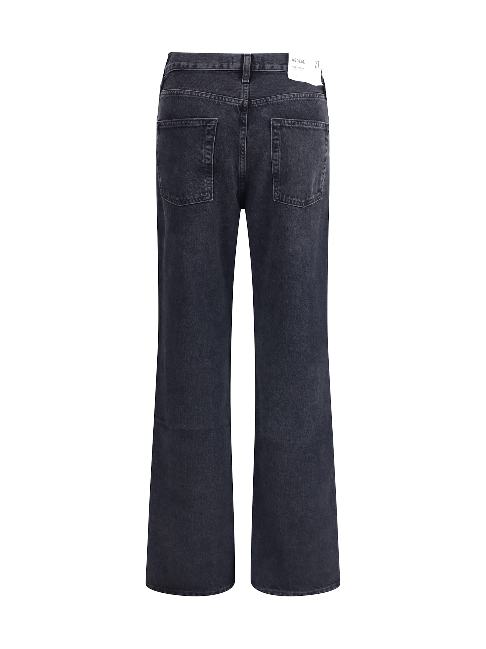 Agolde Blue Jeans With High Waist And Logo Patch On The Rear