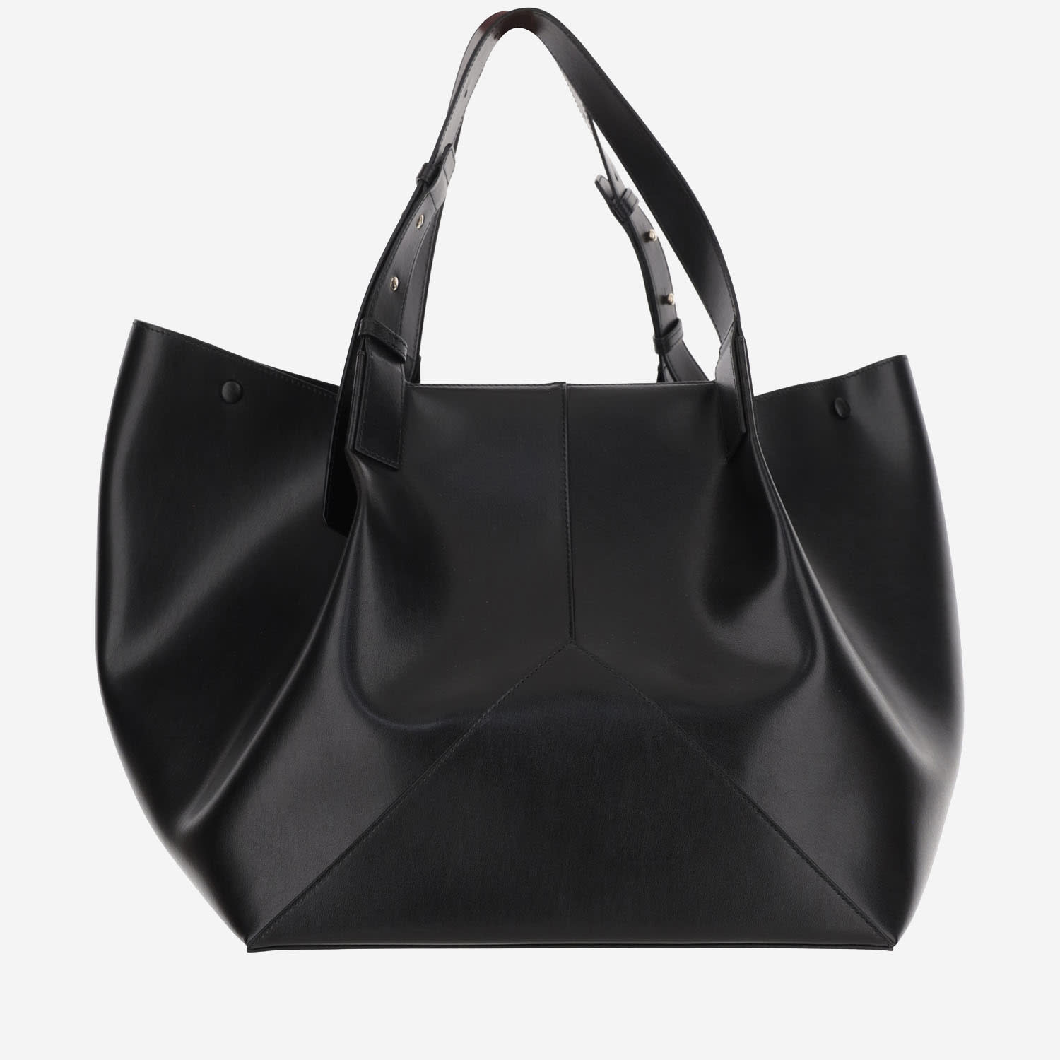 Shop Victoria Beckham Leather Handbag With Logo In Black