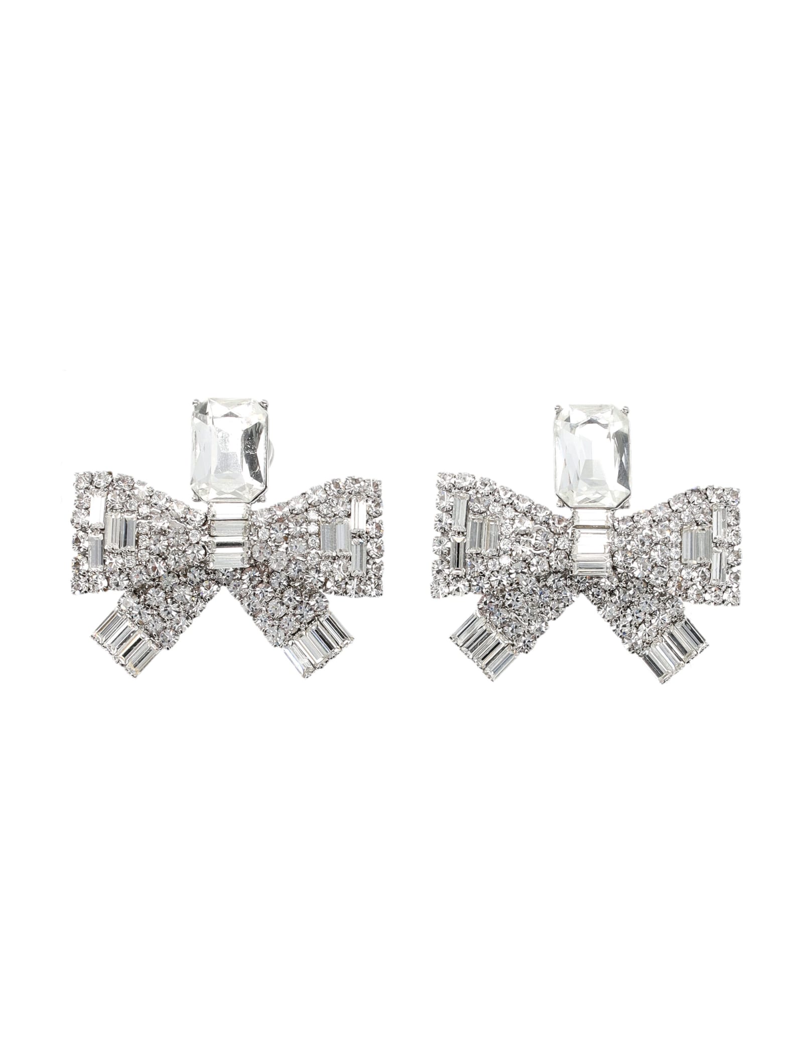 Small Bow Crystal Earrings