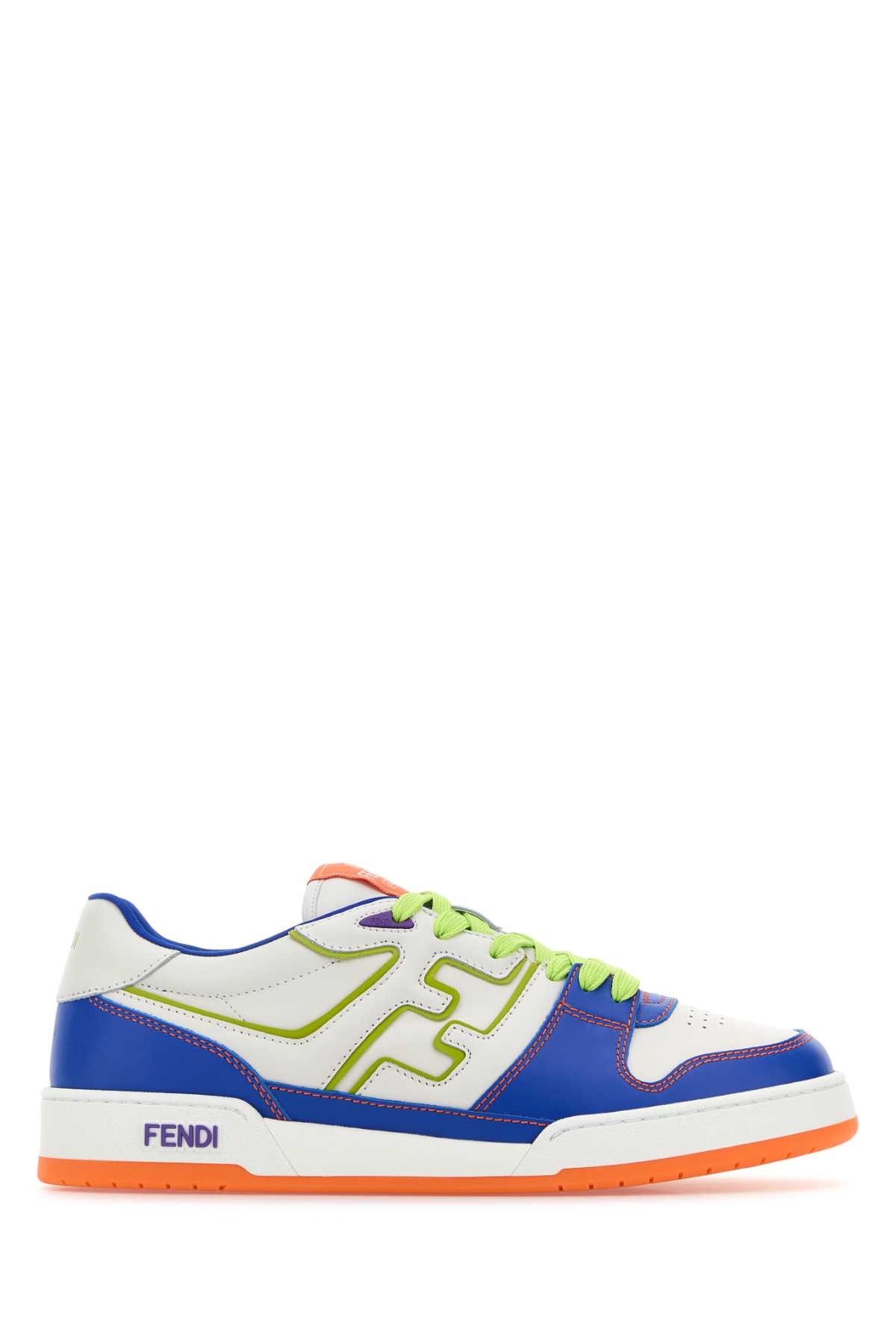 Shop Fendi Multicolor Leather  Match Sneakers In Bluetbianwasabver