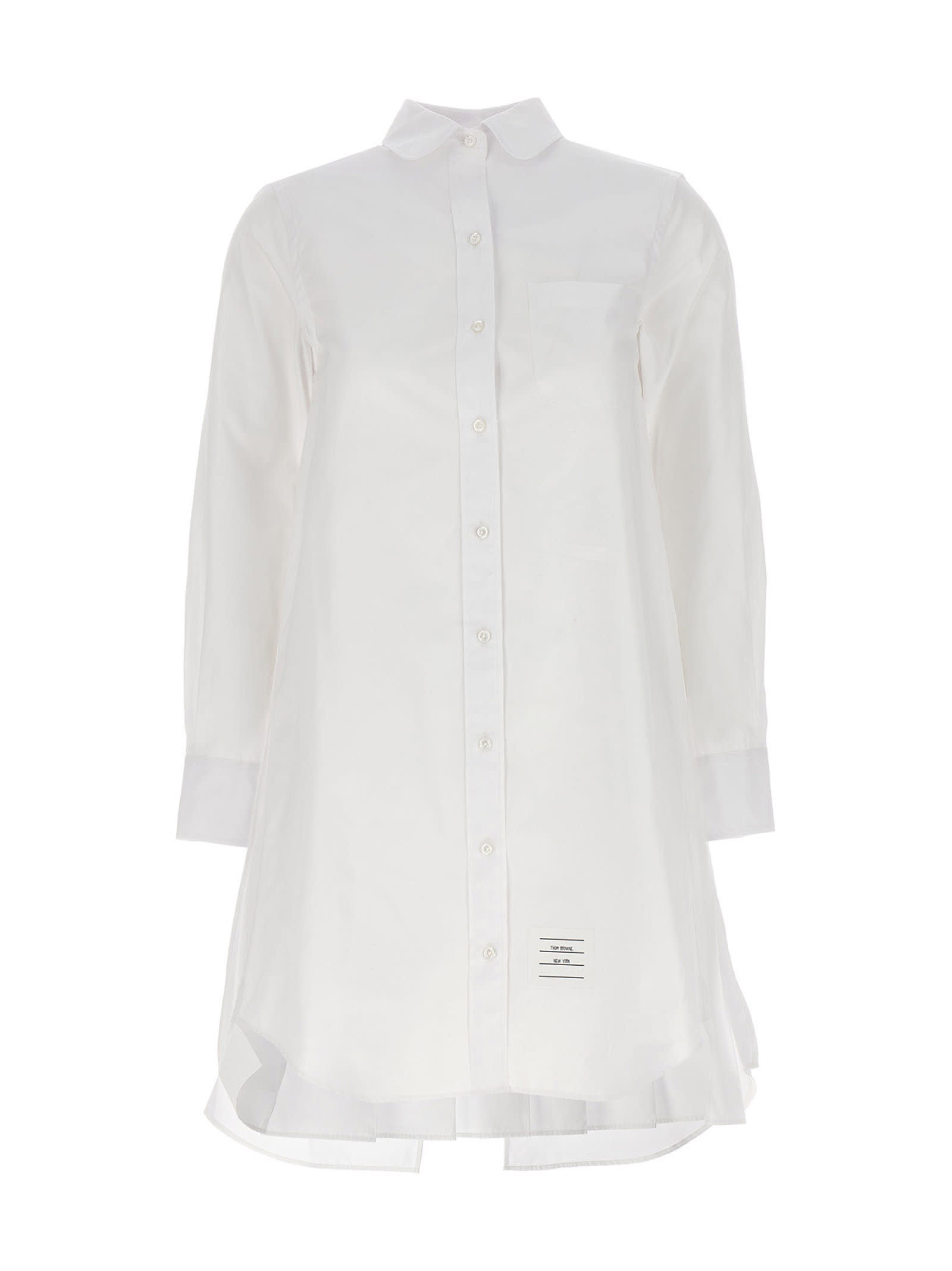 Long Sleeve Oxford Shirtdress In White