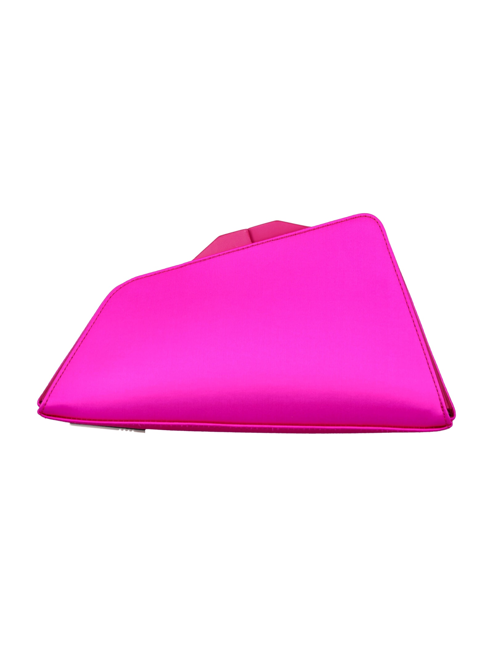 Shop Attico Satin 8.30 Pm Clutch In Fuxia