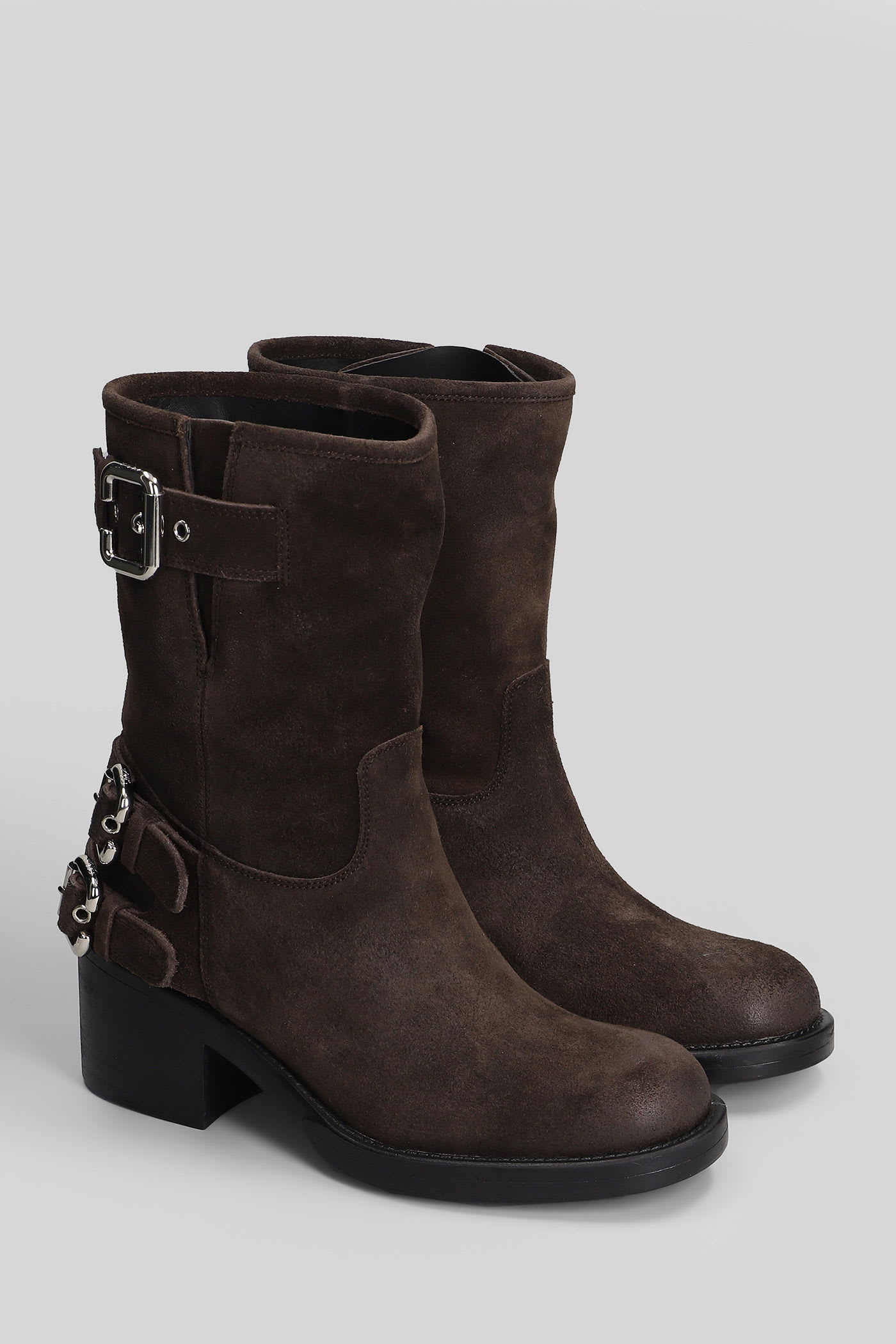 Chloé Dakota High Heels Ankle Boots In Brown Suede In Brown