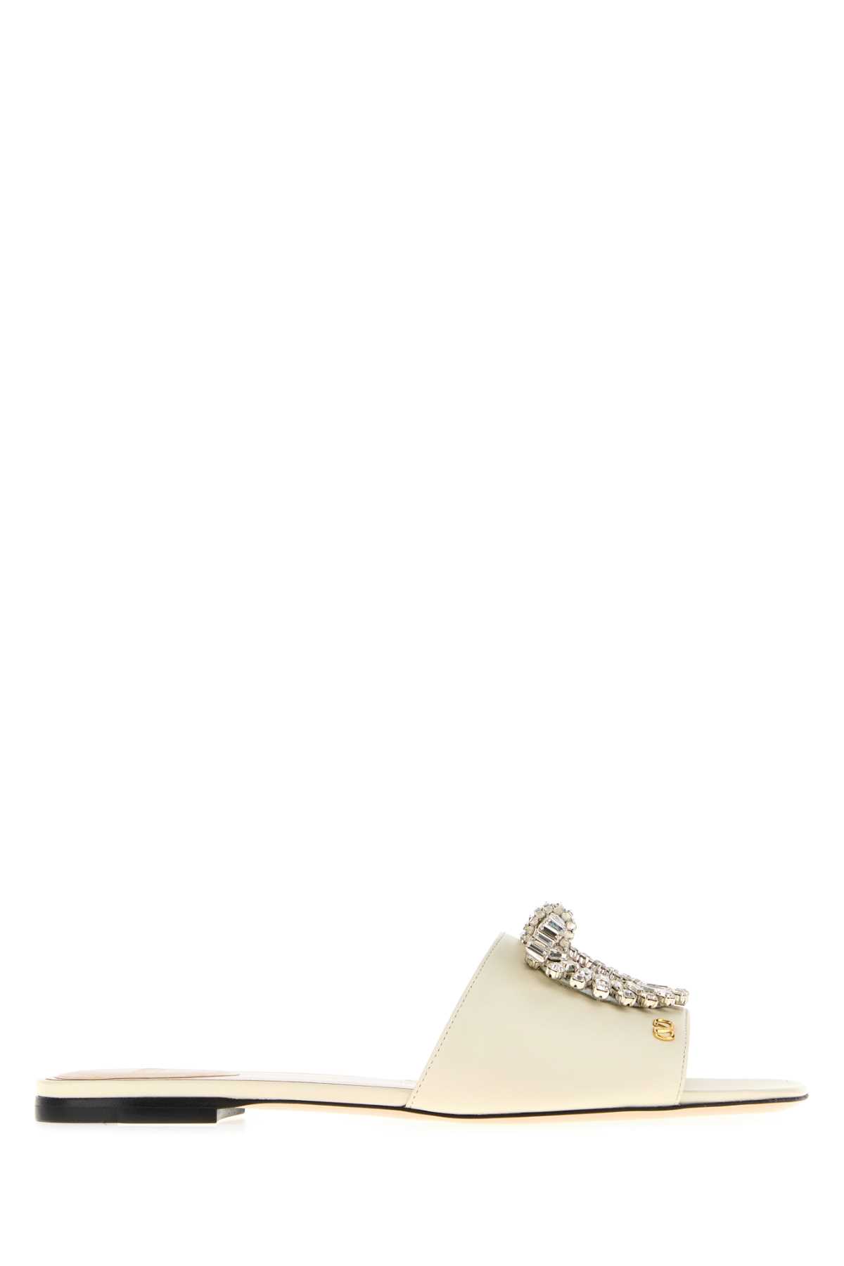 Valentino Adamantine Crystal-embellished Sandals In White