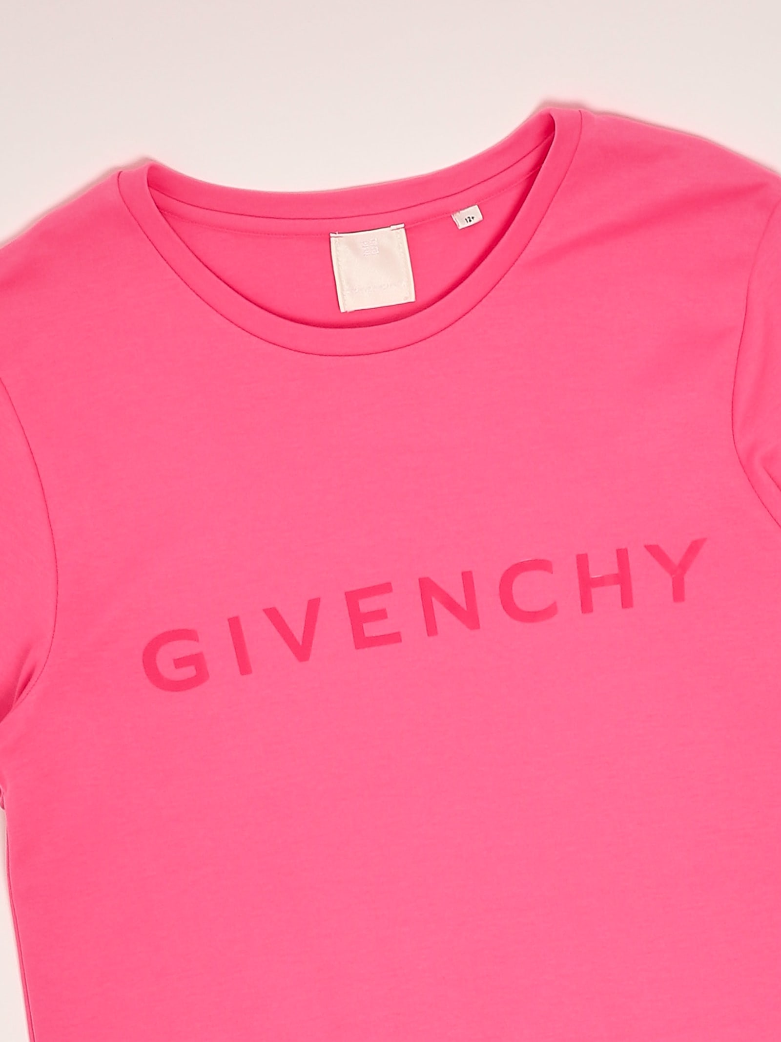 Givenchy Logo Cotton Dress In Lampone