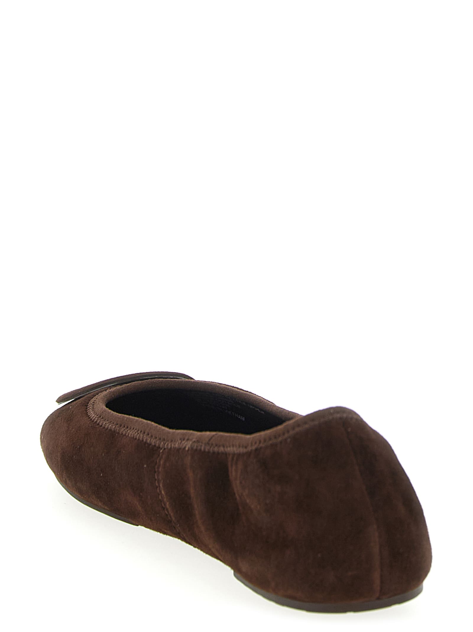 Tory Burch Travel Ballerina Flats Suede Finish In Brown