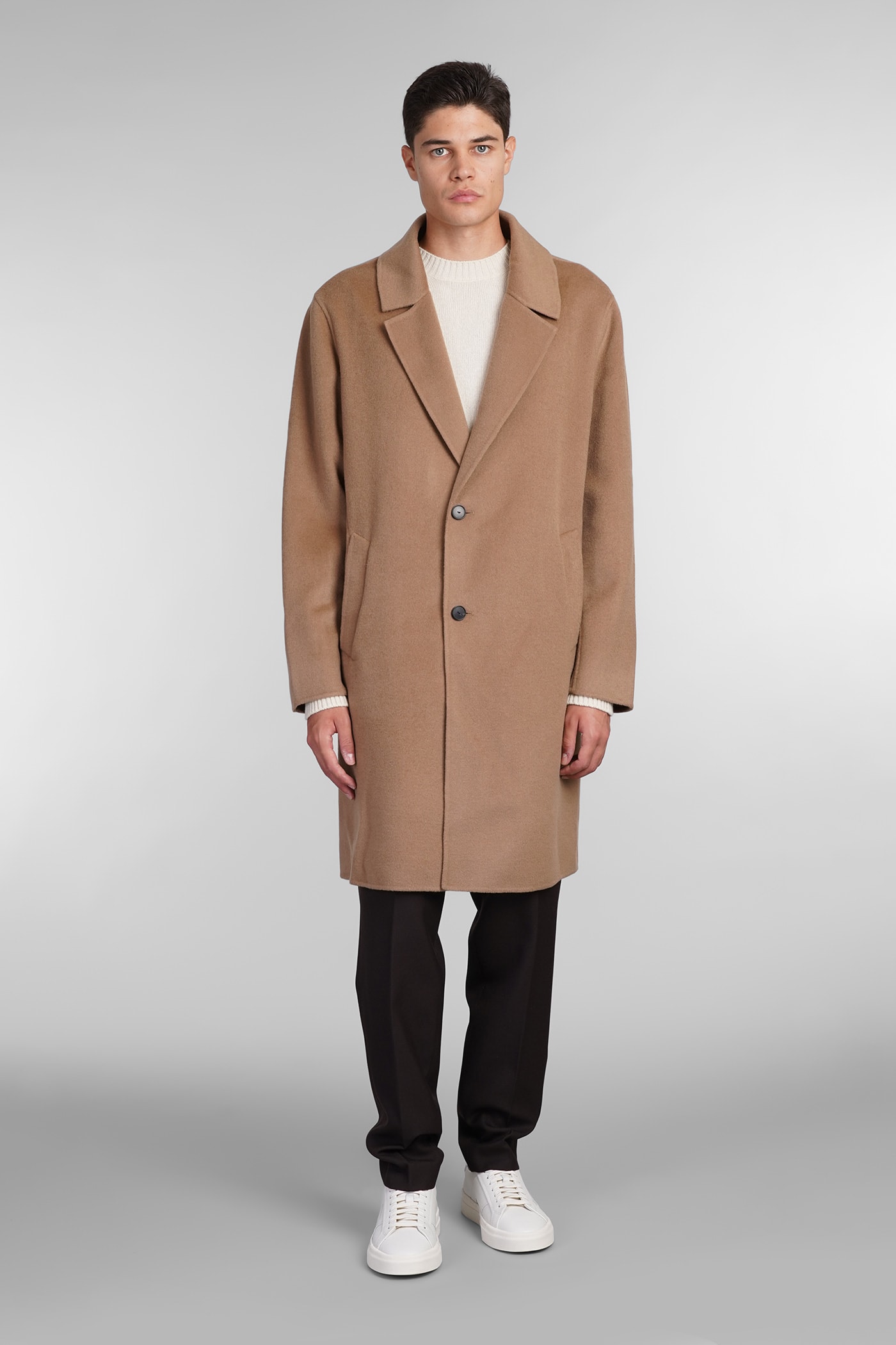 Coat Double Coat In Camel Wool