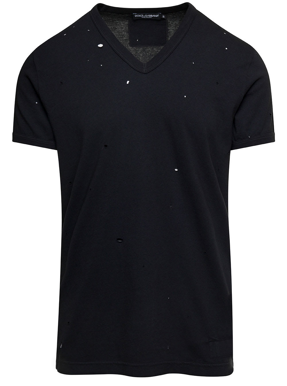 Dolce & Gabbana Re-edition T-shirt With Destroyed Detailing In Black