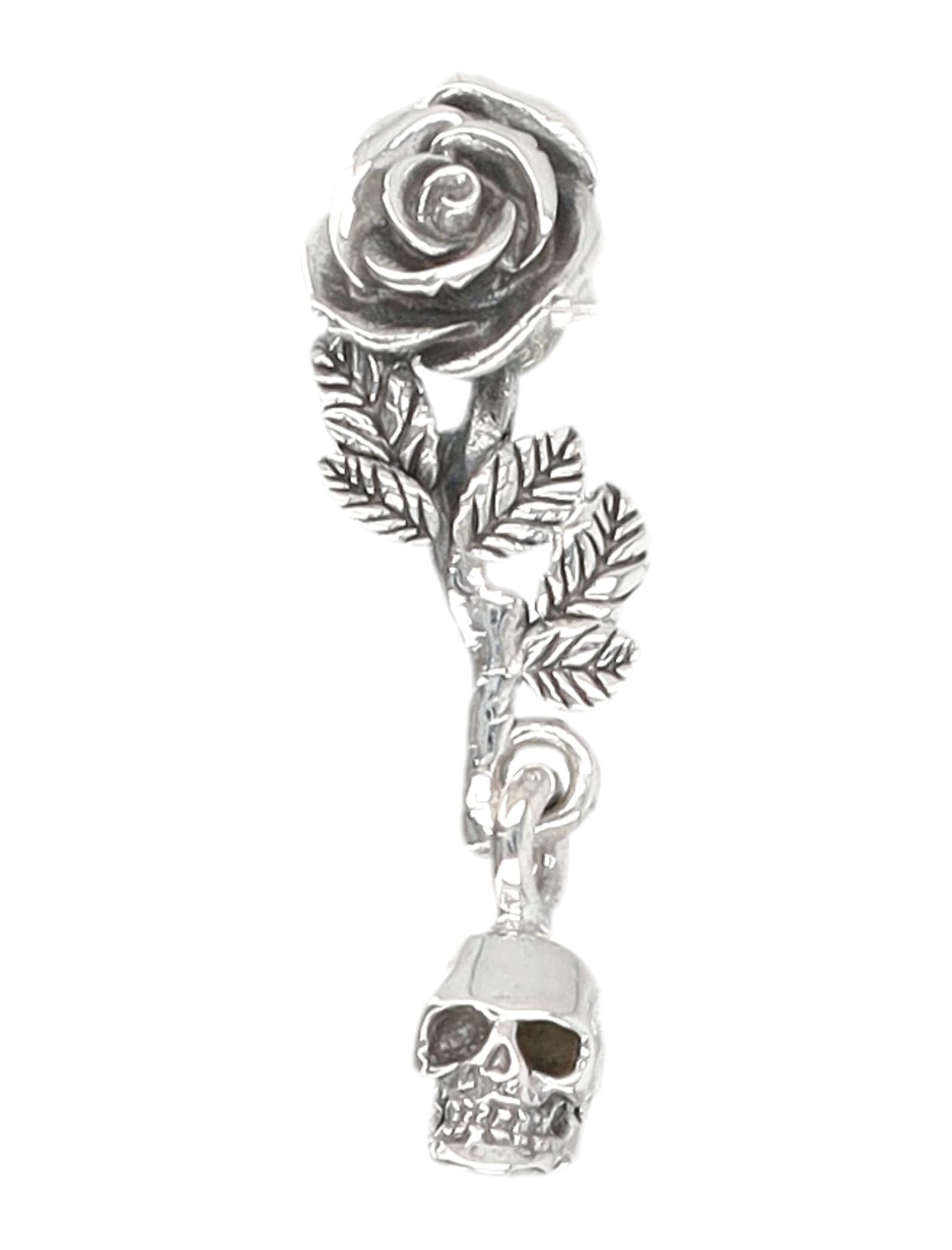 Emanuele Bicocchi Rose And Skull Earring In Metallic