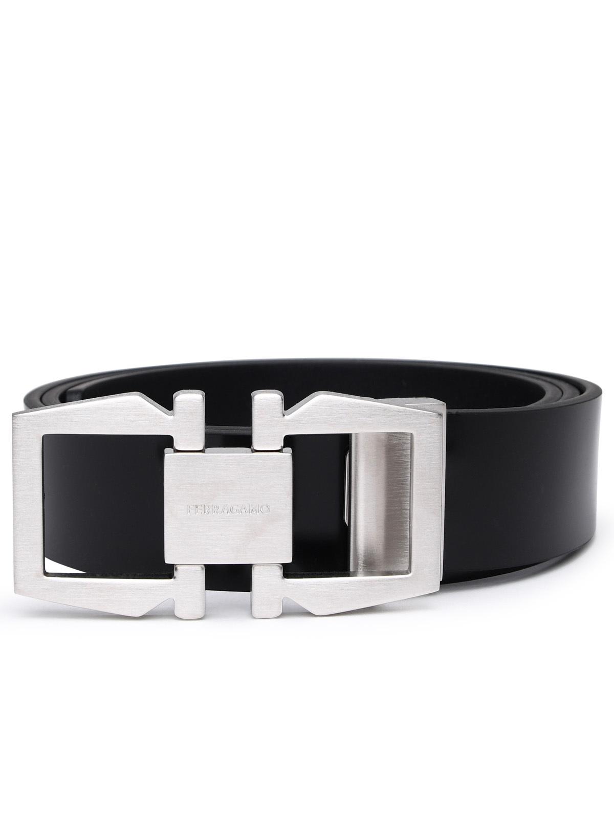 Shop Ferragamo Black Leather Belt